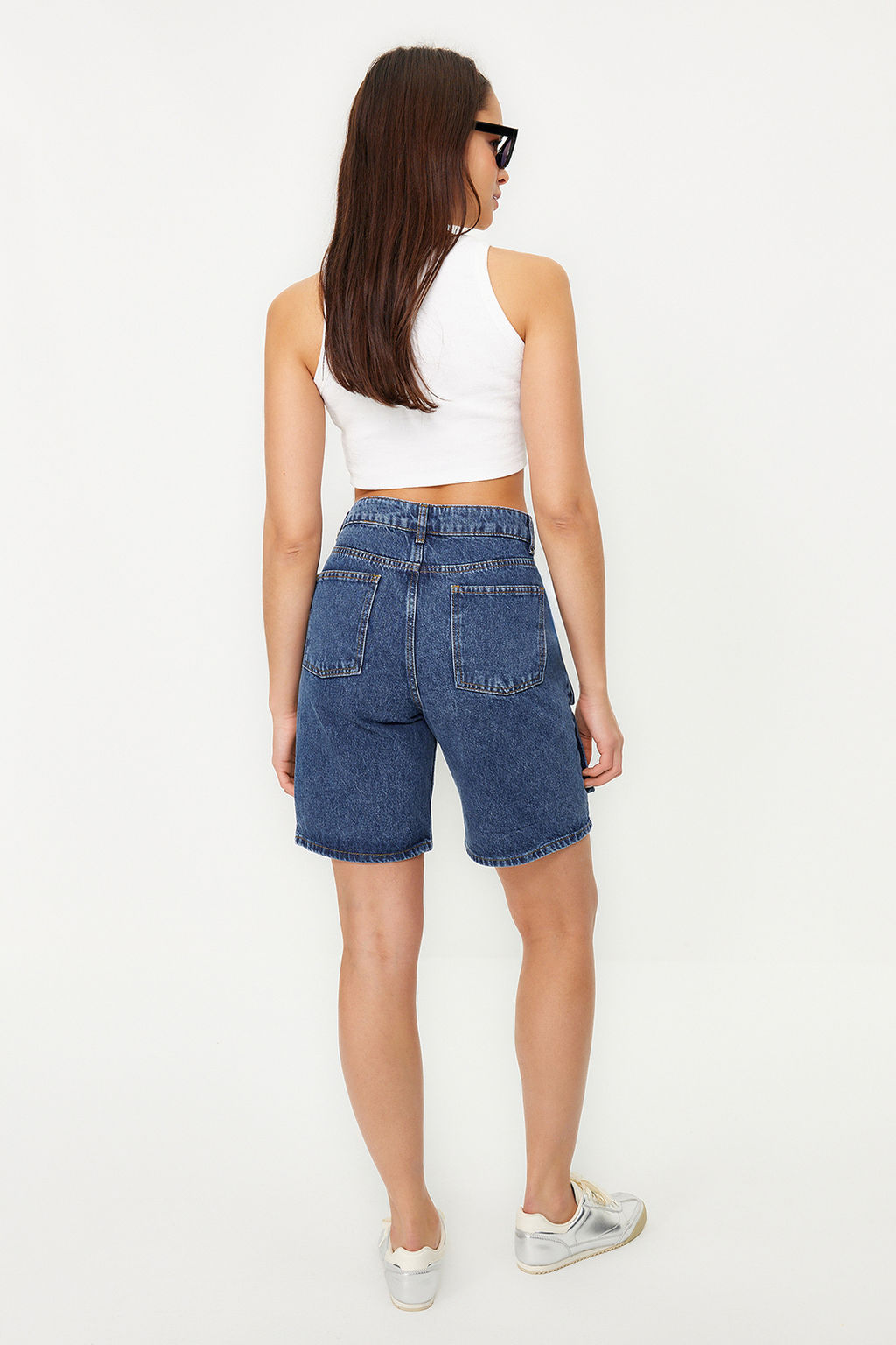Mavi Kargo Cepli Normal Bel Denim Bermuda TWOSS24SR00014 - Trendyolmilla фото 6