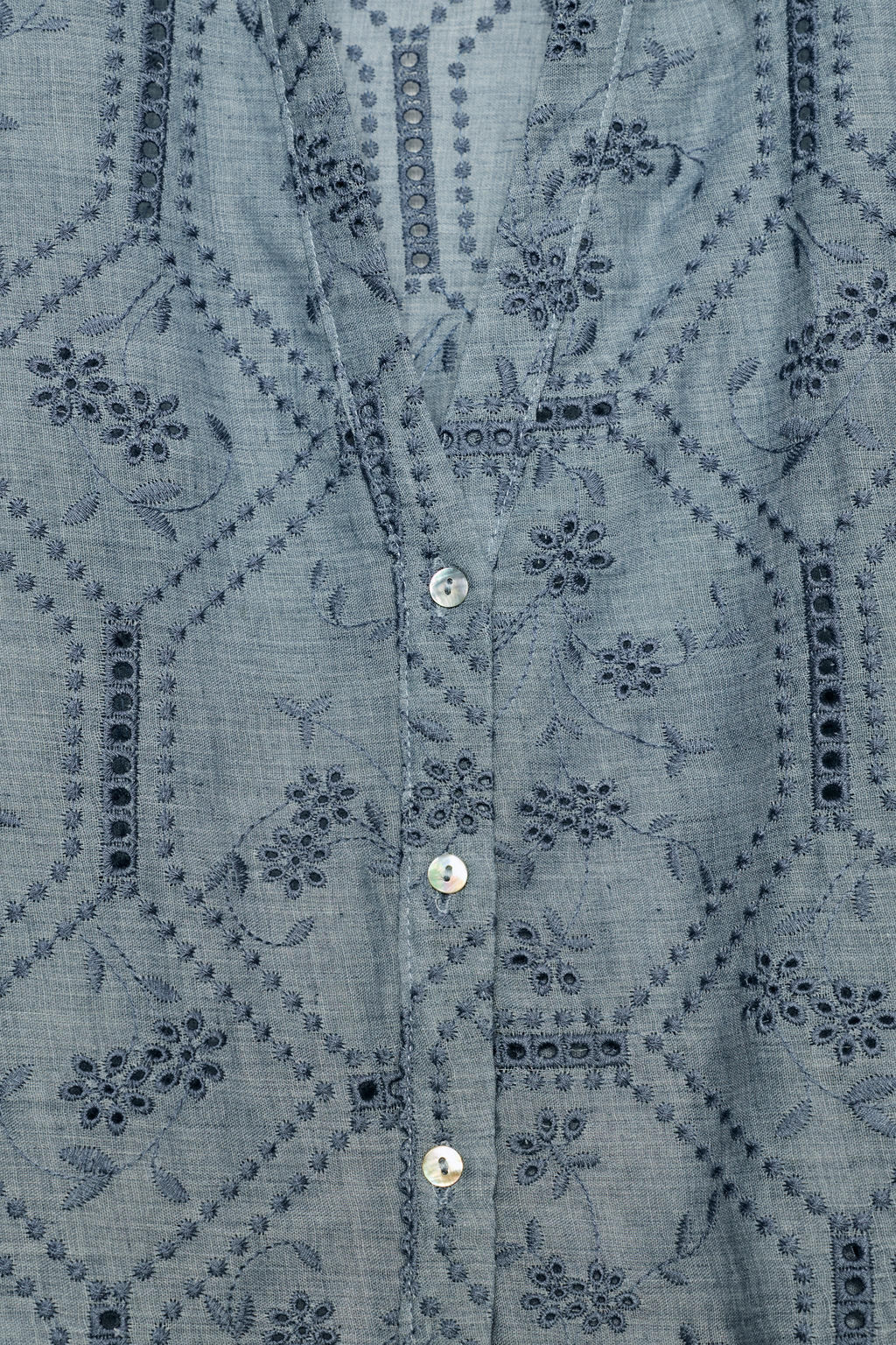 CAMISA BORDADOS PERFORADOS / Azul - Zara фото 9