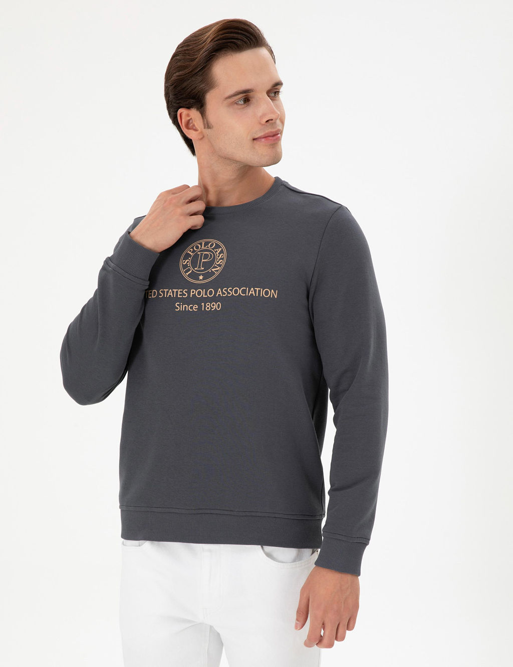 Мужской свитшот антрацитового цвета - U.s. polo assn фото 3