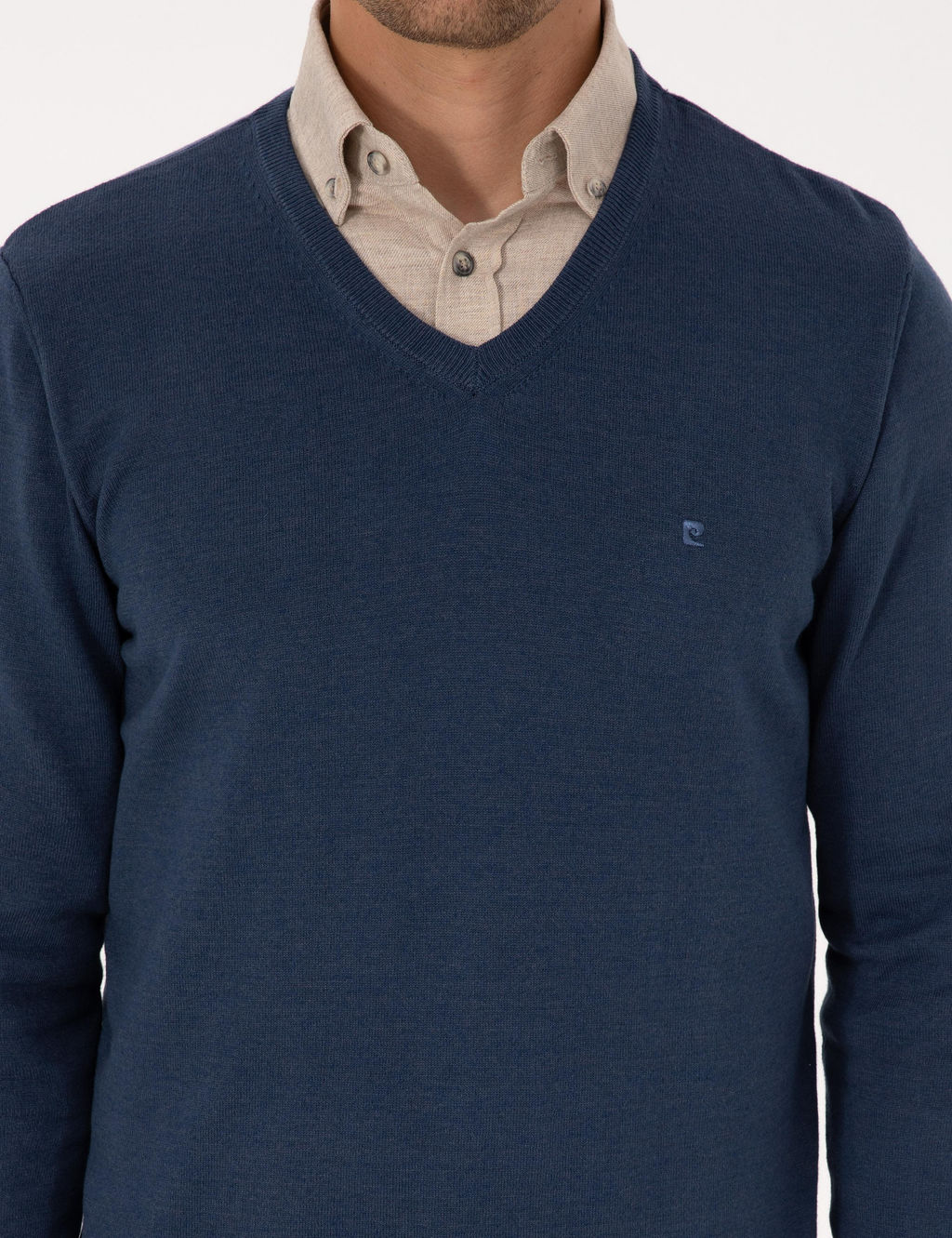 _ndigo Melanj Slim Fit V Yaka Basic Triko Kazak - Pierre cardin фото 6