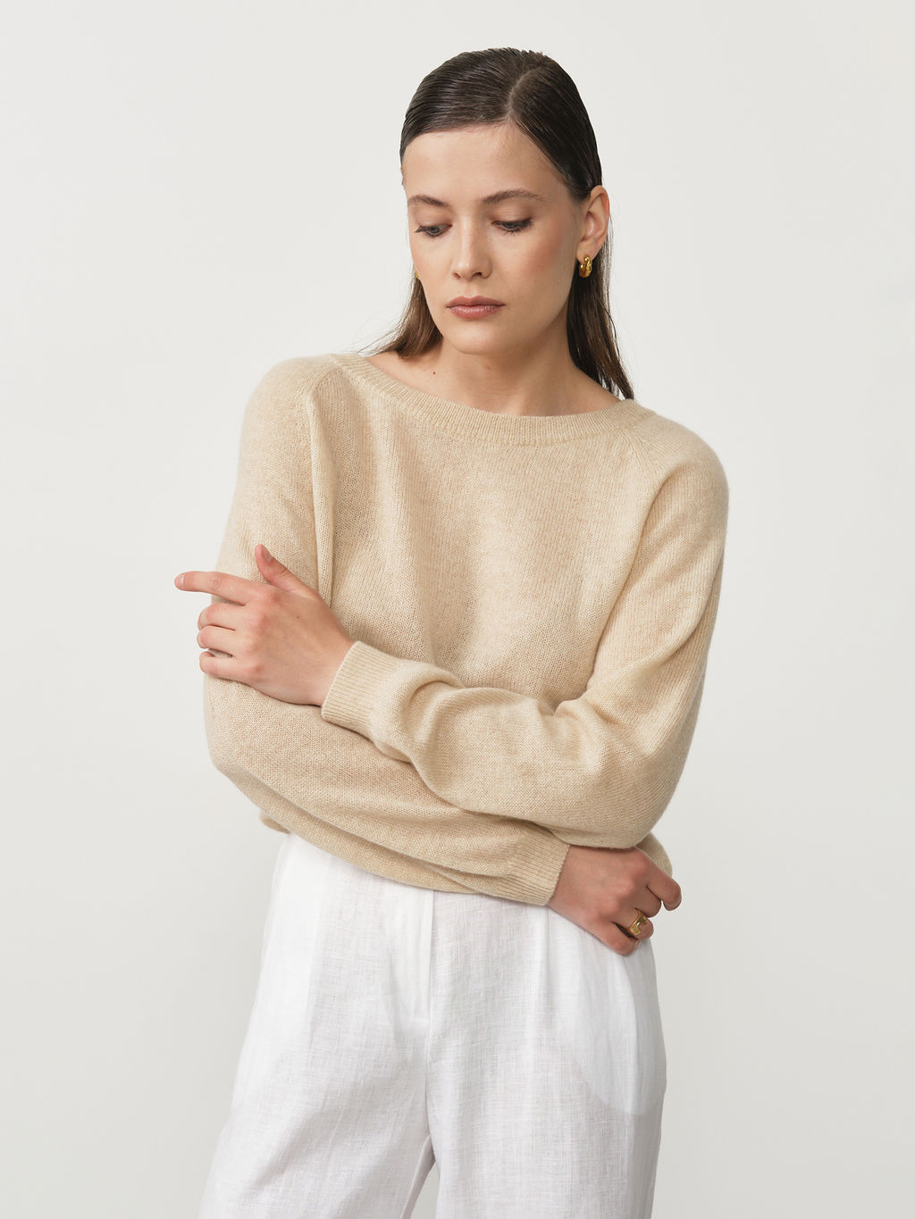 Джемпер кашемировый 1105 бежевый