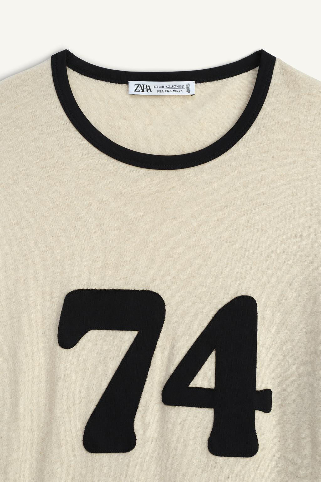 LIMITED EDITION NUMBER PANEL T-SHIRT - Zara фото 5