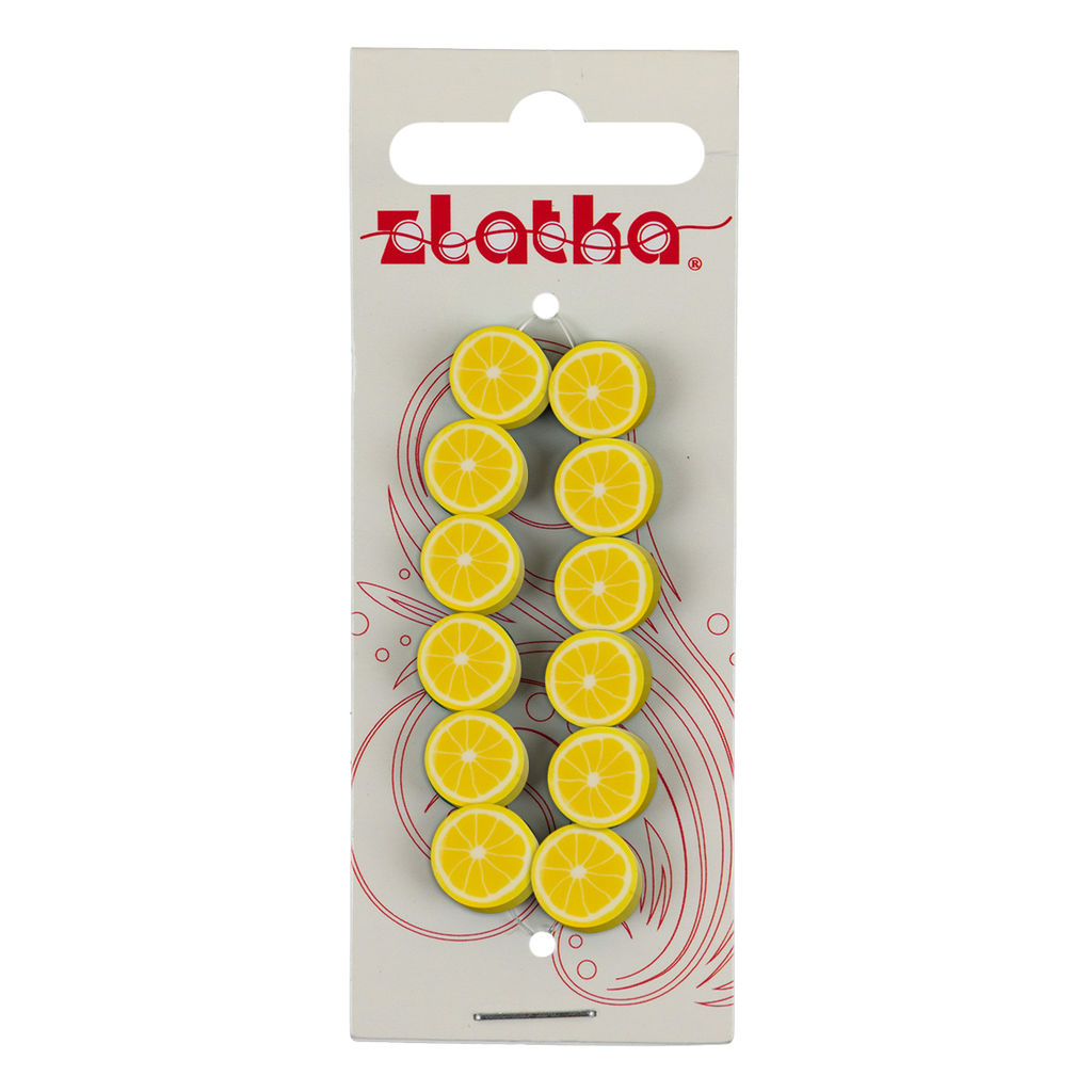 Бусина Zlatka полимерная глина PCV 10 мм 6 х 12 шт СК/Распродажа №01 лимон  фото 3