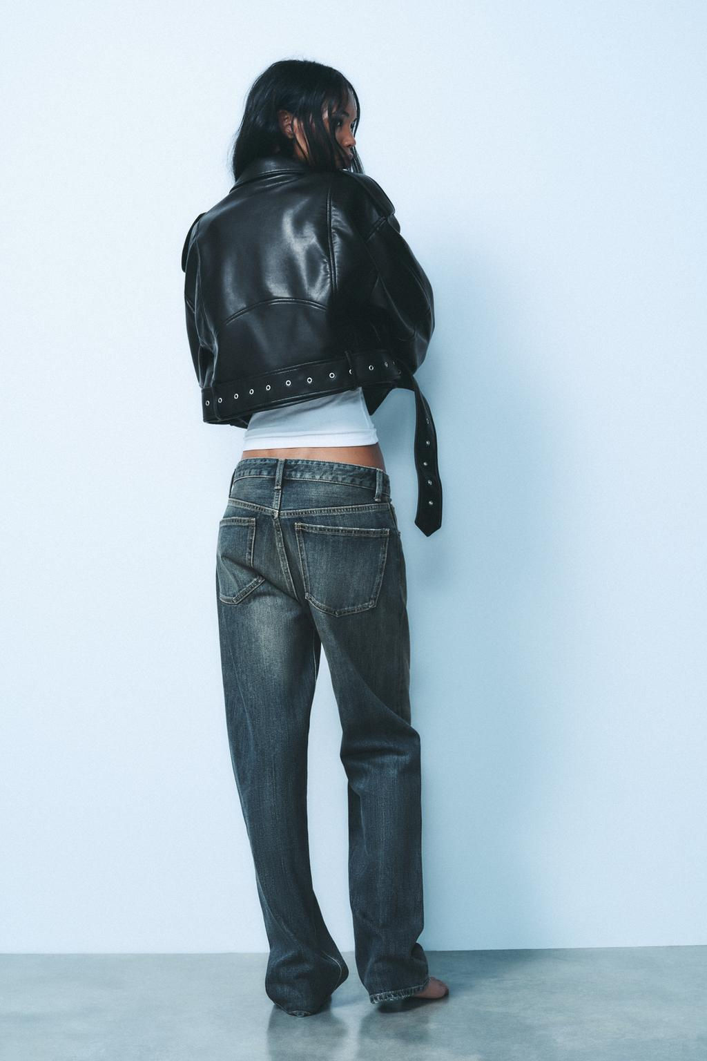 FAUX LEATHER CROPPED BIKER JACKET - Zara фото 4