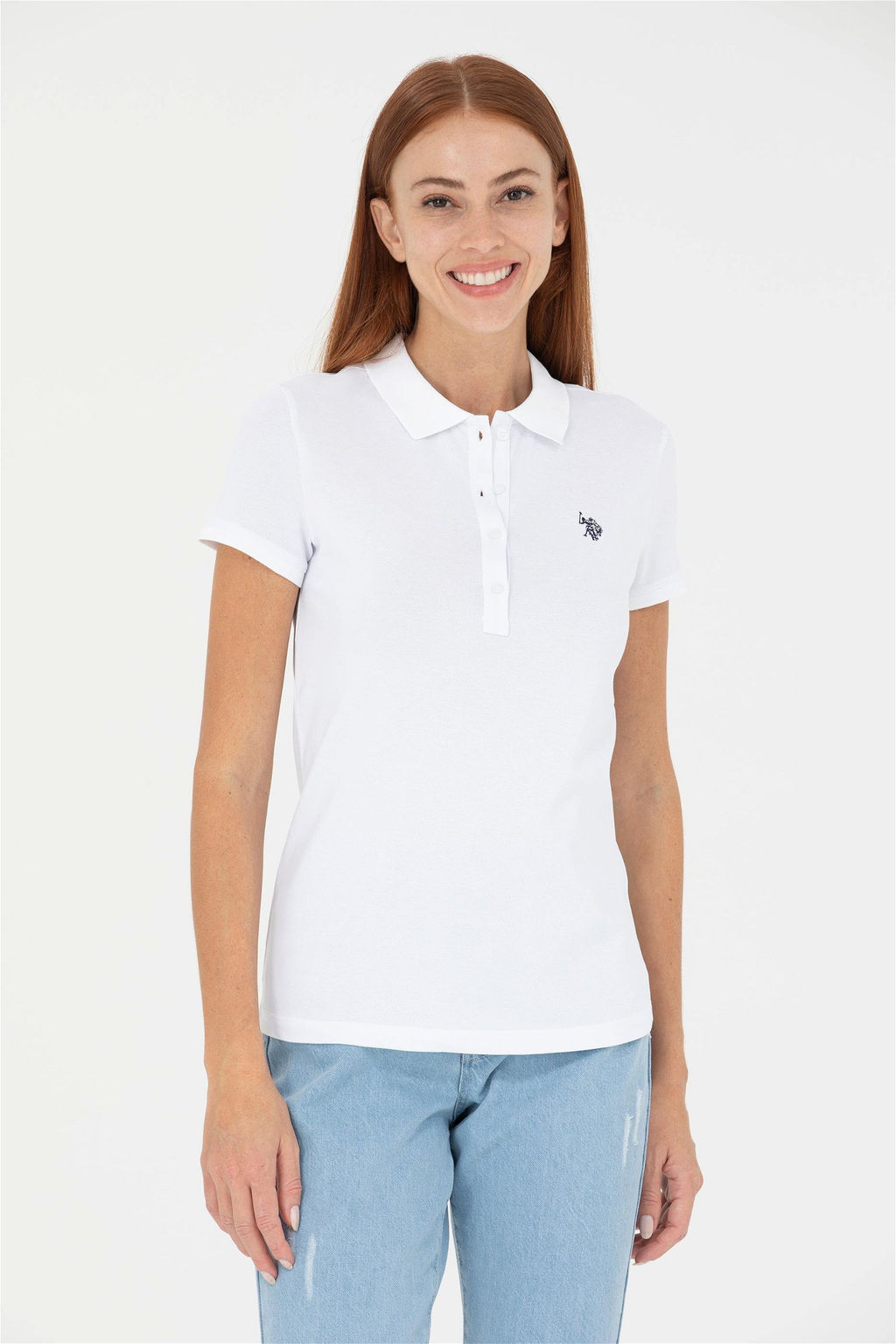 Женская белая базовая футболка - U.s. polo assn фото 10