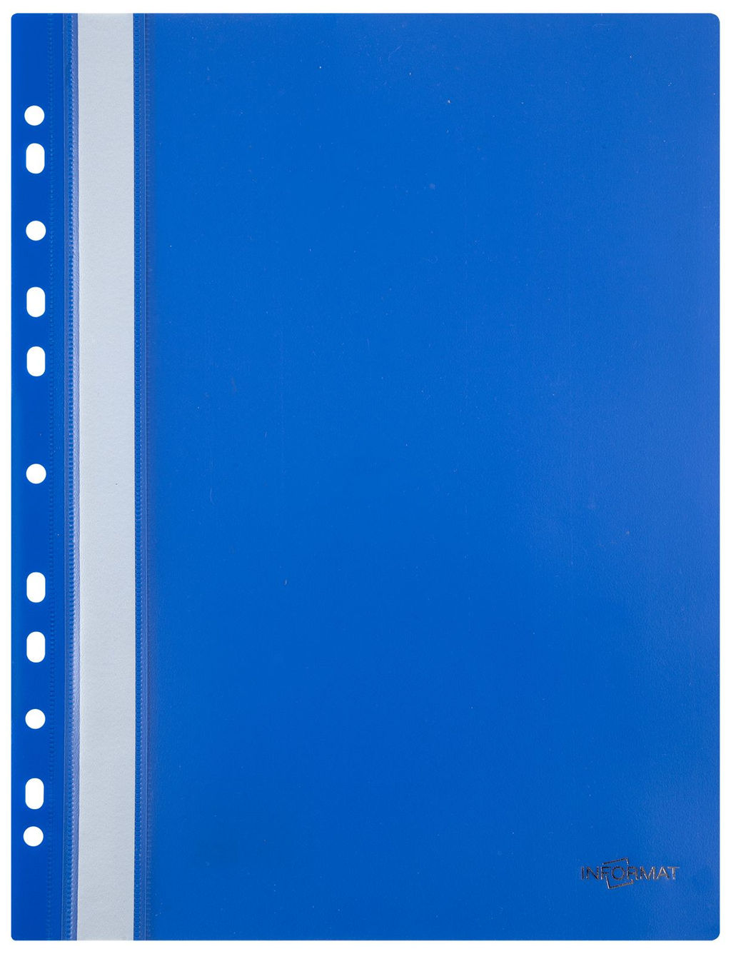 Цена за 2 шт. Папка скоросшиватель INFORMAT А4 синяя, пластик 180 мкм, карман для маркировки, с перфорац...