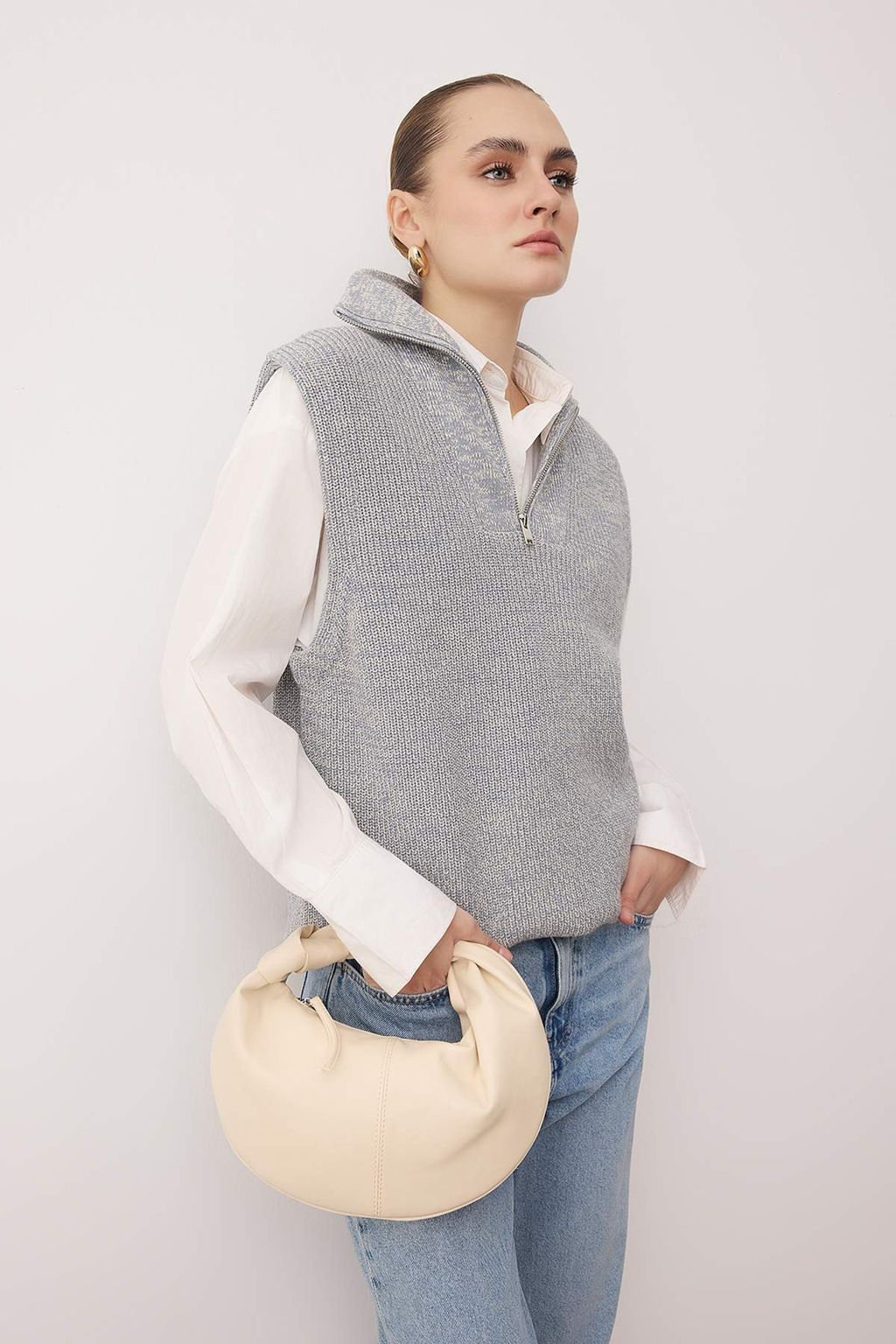 Bej Kahverengi Kad?n Mini Boy Oval Omuz Canta TAKSS25OC00068