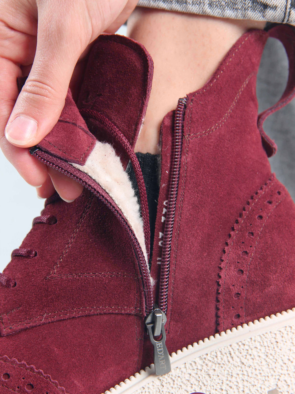 Ботинки EDART 338.1541 be. бордо замша/шерсть - Ed'art фото 16