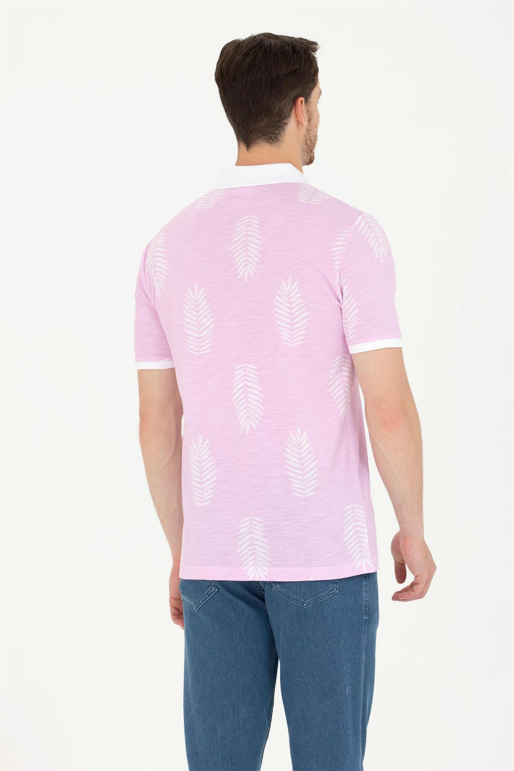 U. S. Polo Assn Мужская розовая футболка с воротником-поло - U.s. polo assn фото 12