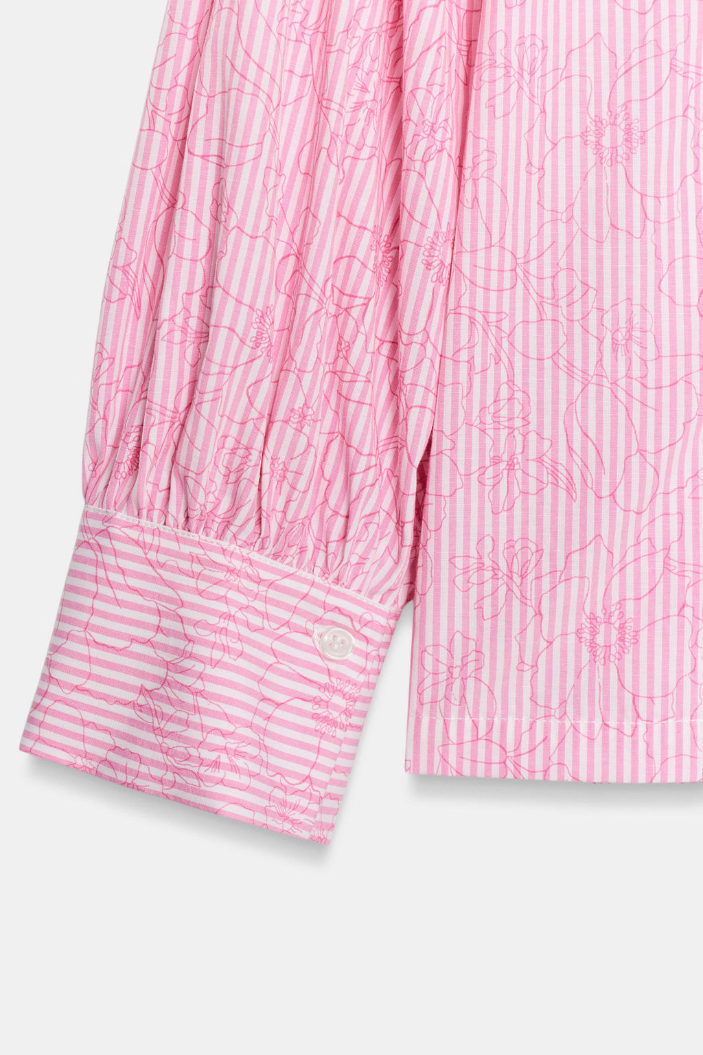 CAMISA RAYAS ESTAMPADO FLORAL / Rosa / Blanco - Zara фото 8