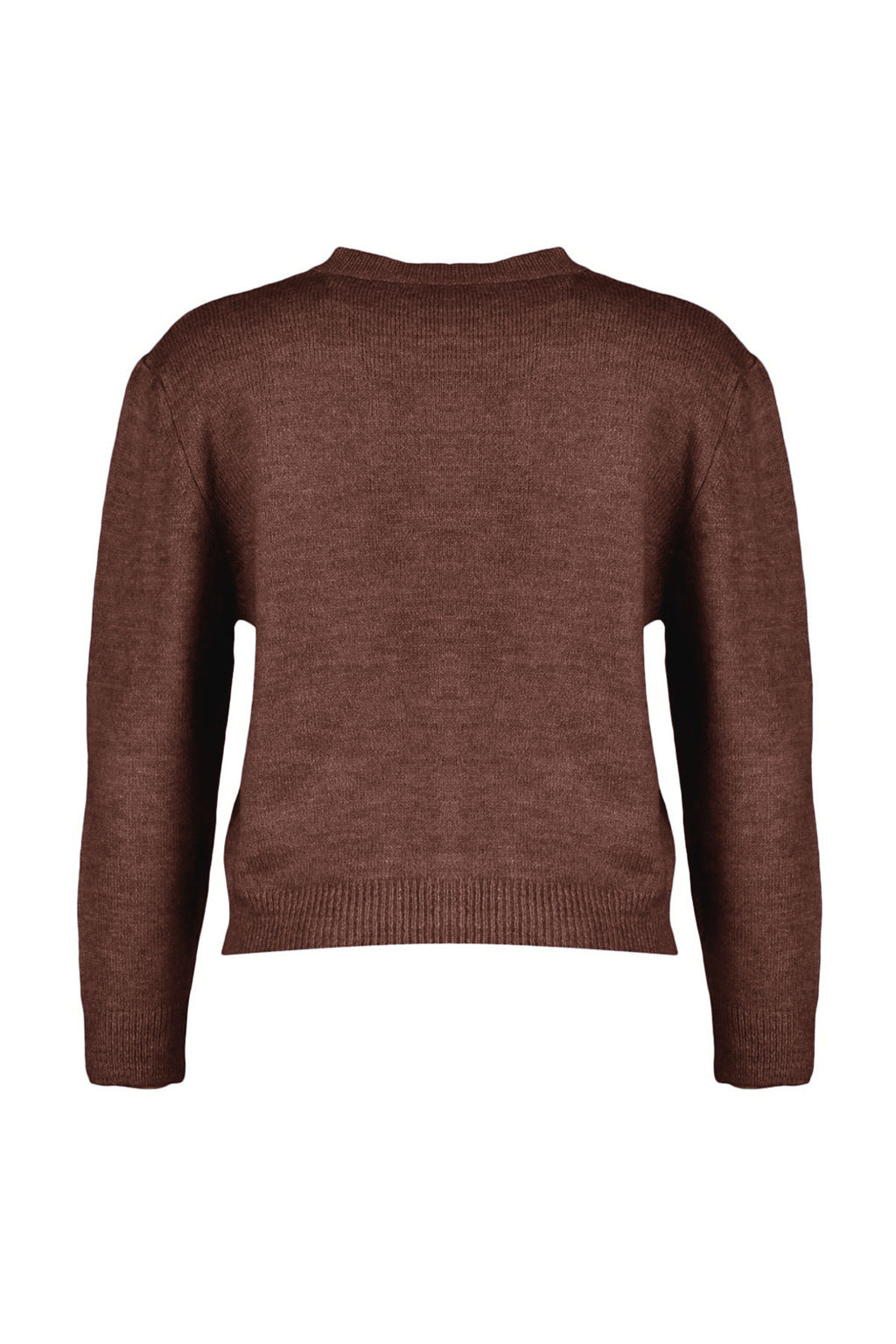 Kahverengi Yumusak Dokulu Mucevher Dugmeli Ceket Gorunumlu Triko H?rka TWOAW22HI0044