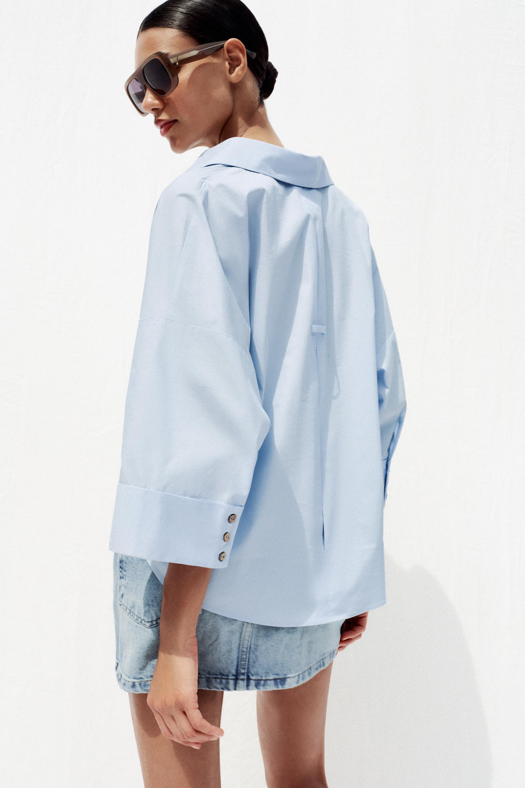 WIDE-SLEEVE POPLIN SHIRT - Zara фото 15