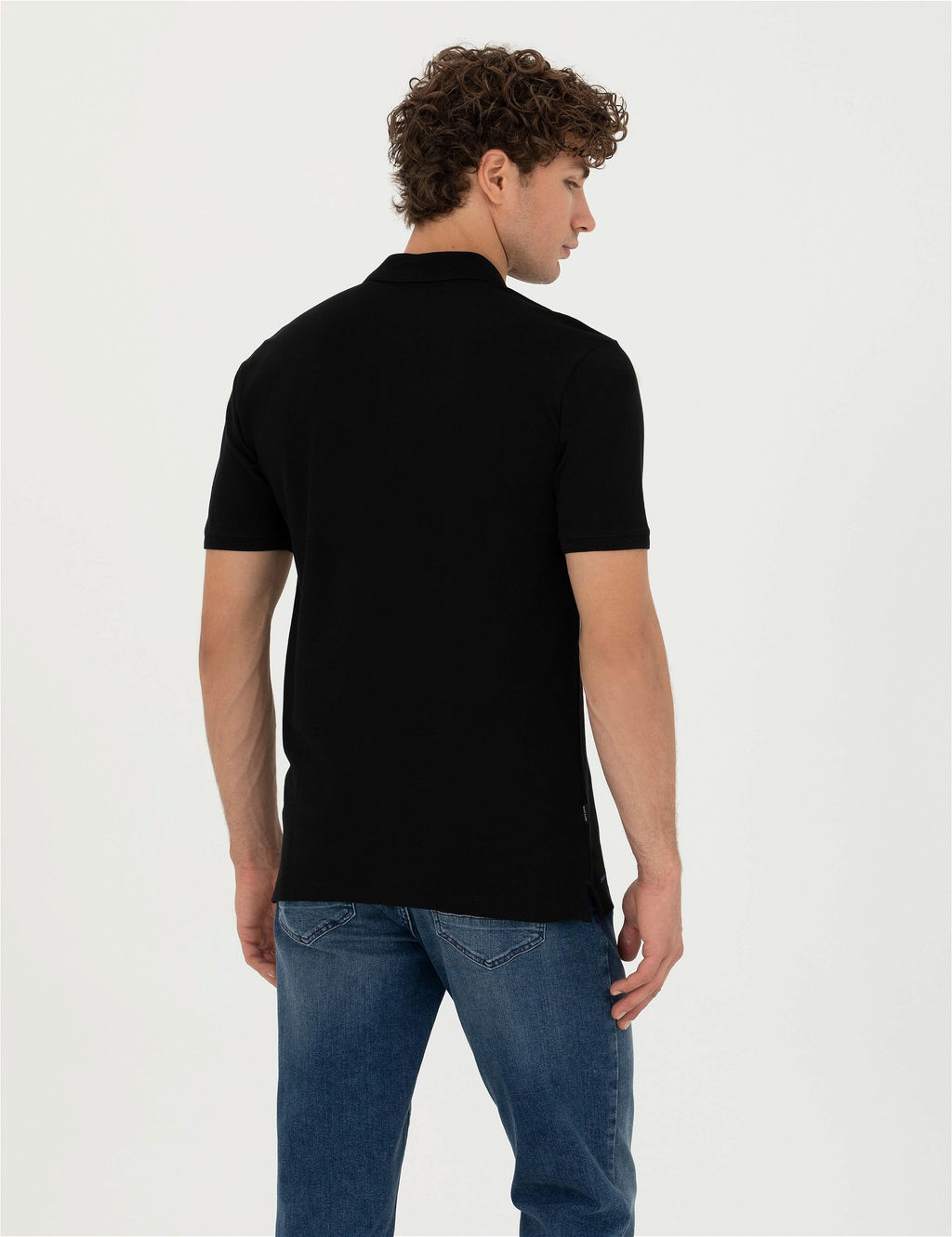 Siyah Slim Fit Polo Yaka Ti__rt - Pierre cardin фото 5