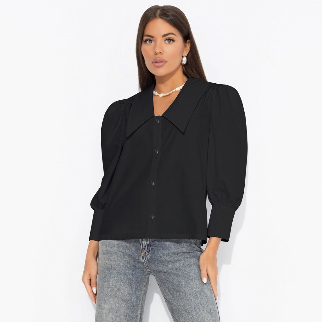 Блуза из хлопка, На пике успеха (черная) - Charutti фото 8