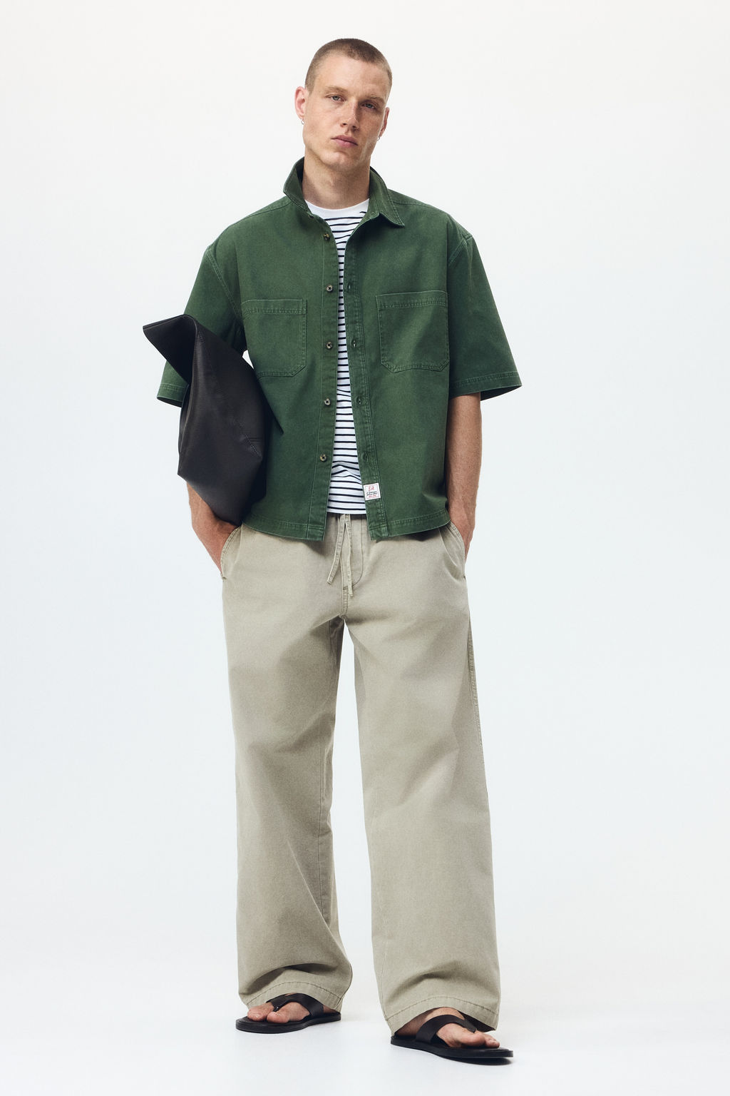 Pantal?n en lona de algod?n Loose Fit - H&m фото 4