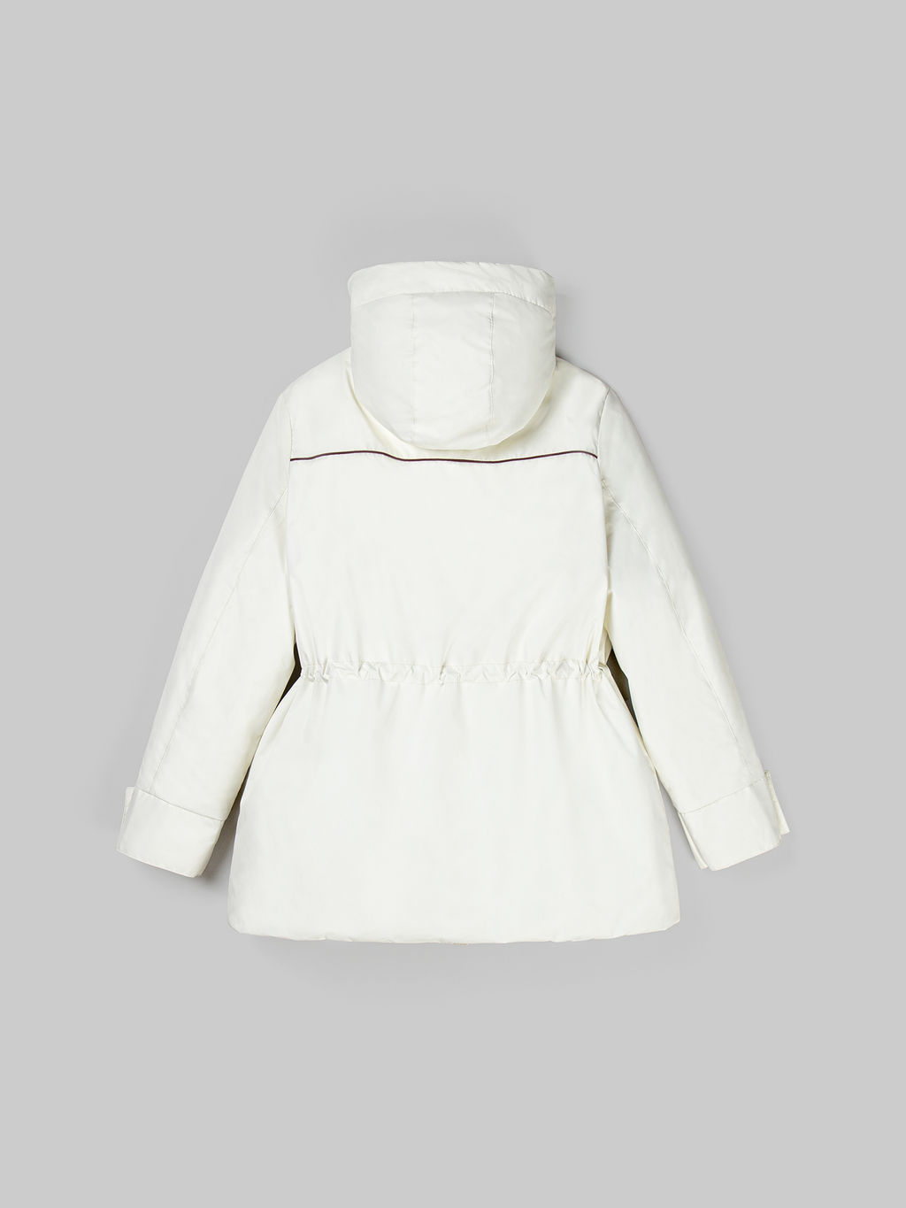 Парка демисезонная с контрастным кантом "Молоко" женская