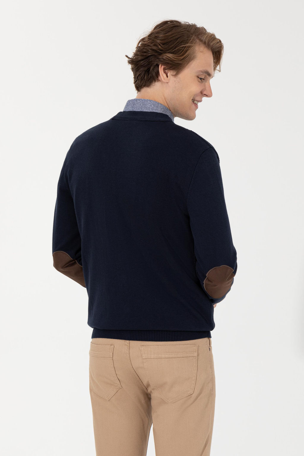 Мужской темно-синий базовый трикотажный кардиган Неожиданная скидка в корзине - U.s. polo assn фото 11