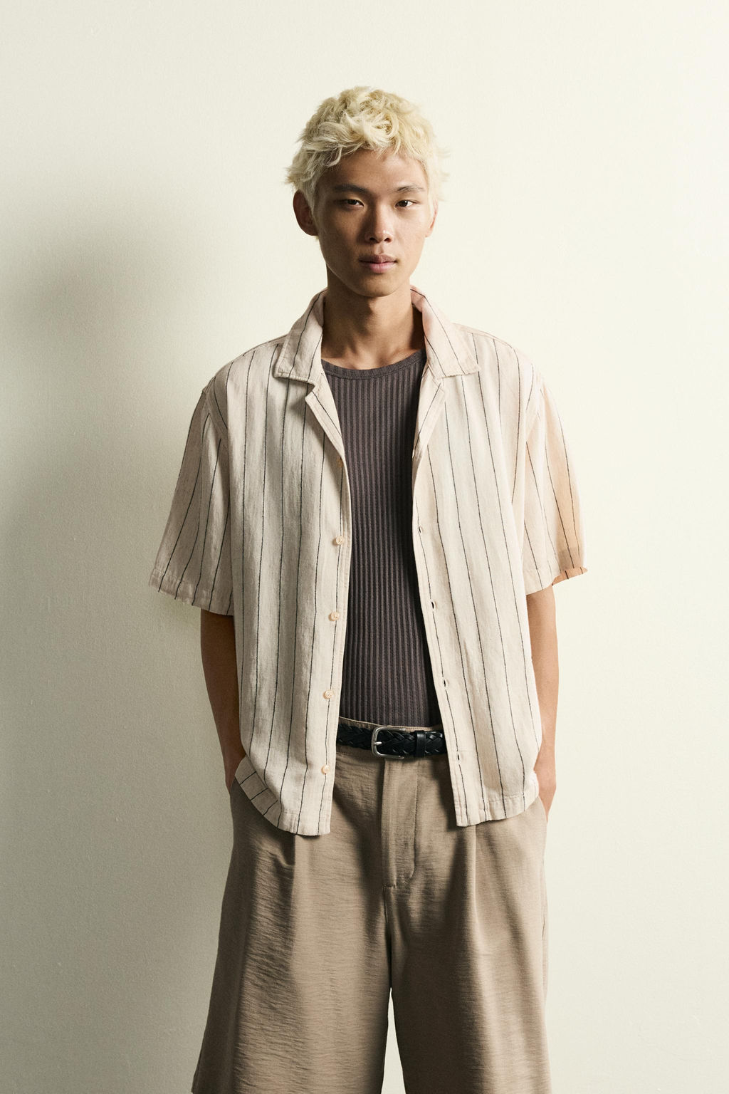 CAMISA RELAXED FIT RAYS BORDADOS / Crudo - Zara фото 2
