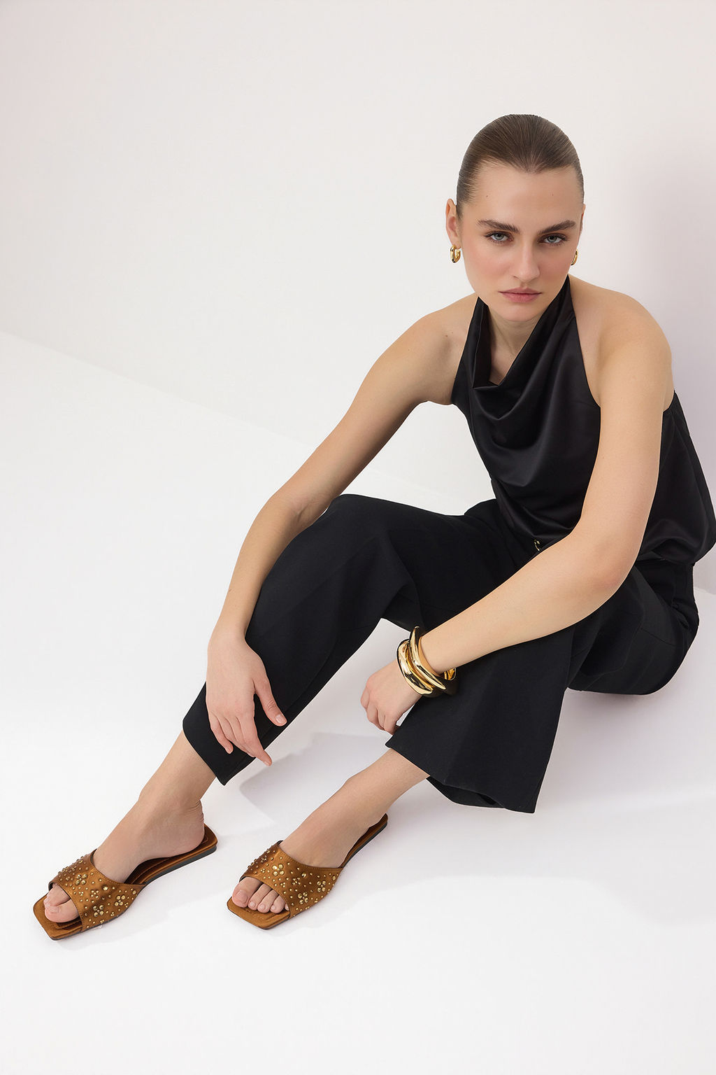Trendyol Shoes Siyah Tasl? Saten S?k Kad?n Terlik TAKSS25TE00025 - Trendyolmilla фото 12