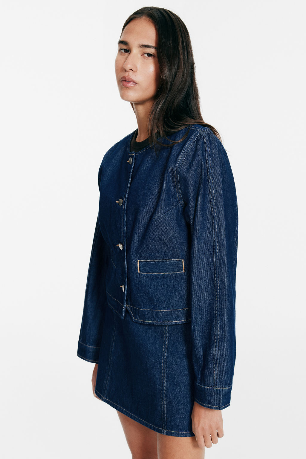 Chaqueta denim sin cuello - H&m фото 5