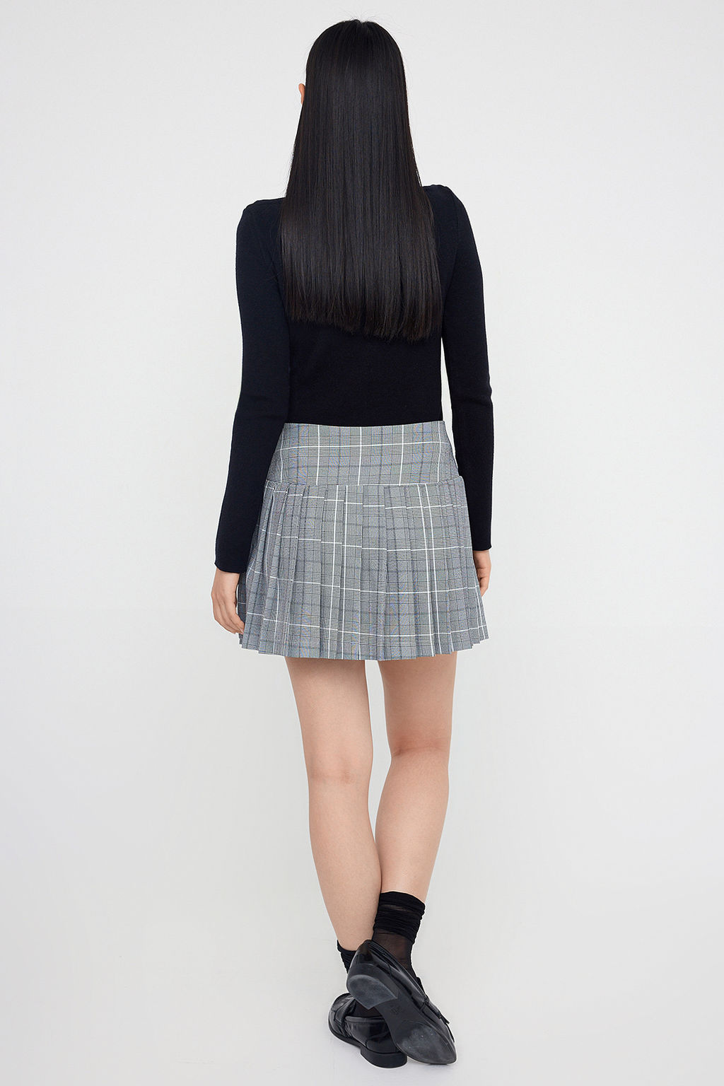 Teen Gri Ekoseli Deri Kemer Detayl? Piliseli Dokuma Mini Etek TWOAW26ET00038 - Trendyolmilla фото 4