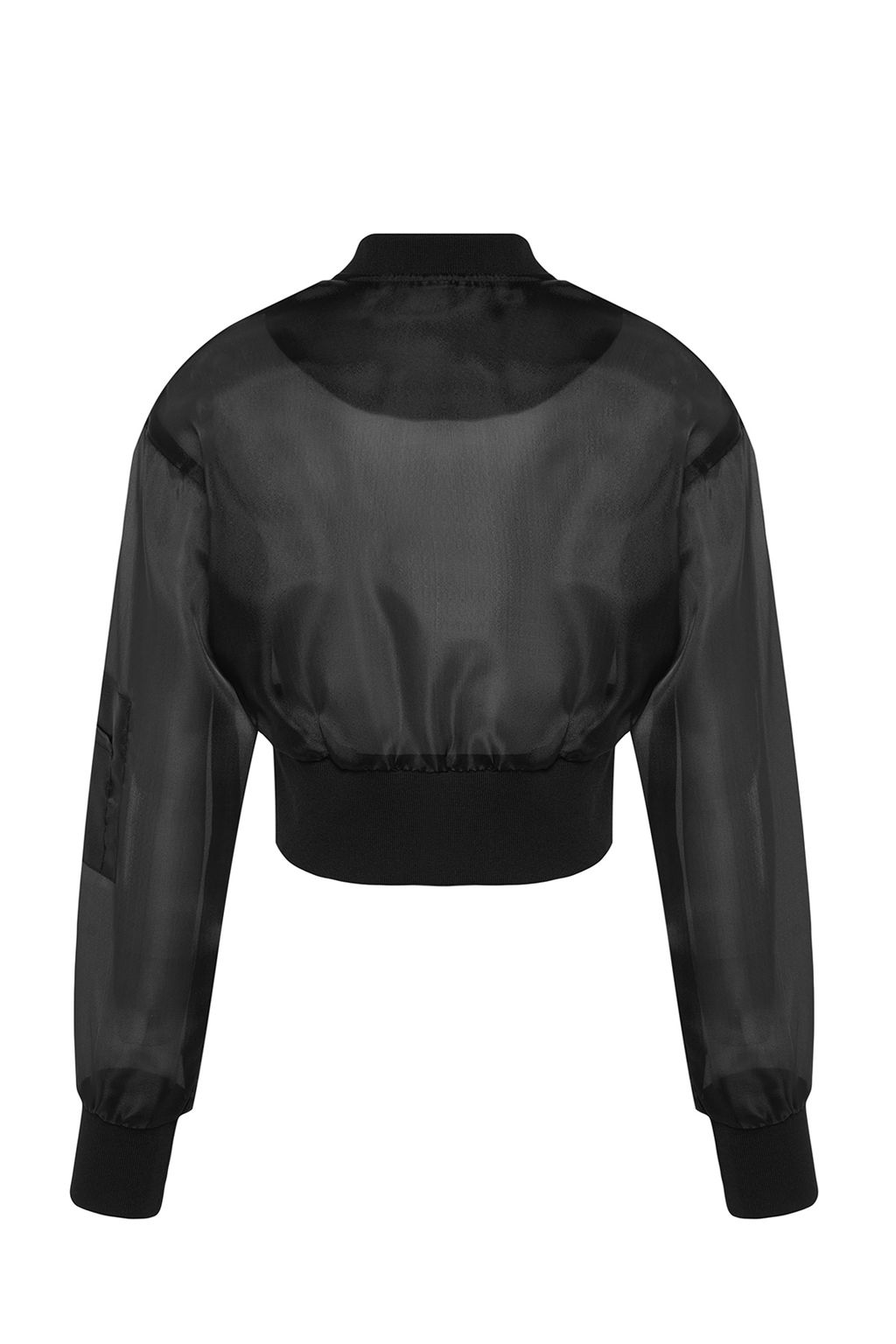 Siyah Regular Kal?p Organze Crop Bomber Mont TWOSS24MO00047