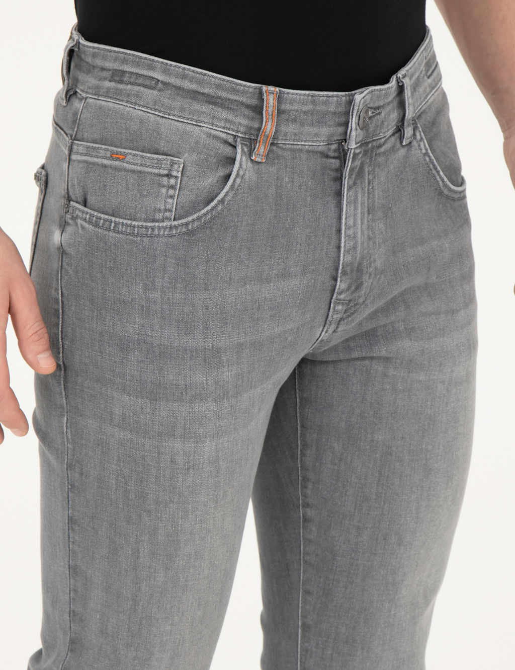 Gri Slim Fit Jean Pantolon