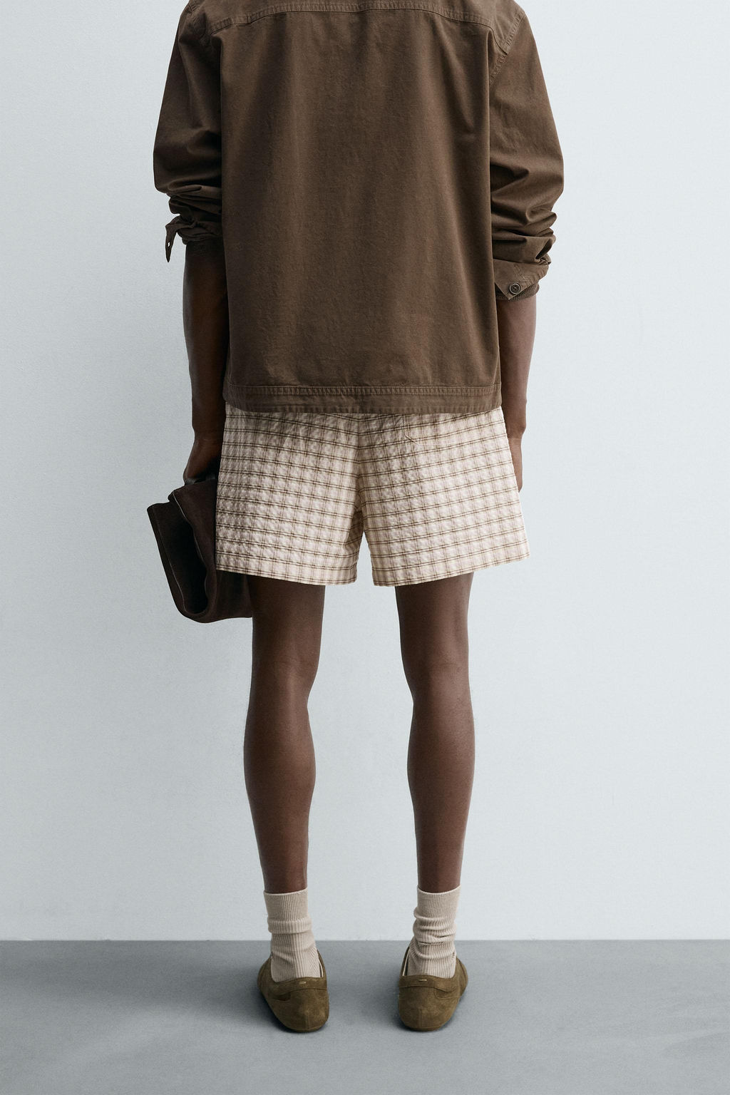 TEXTURED CHECK BERMUDA SHORTS - Zara фото 3