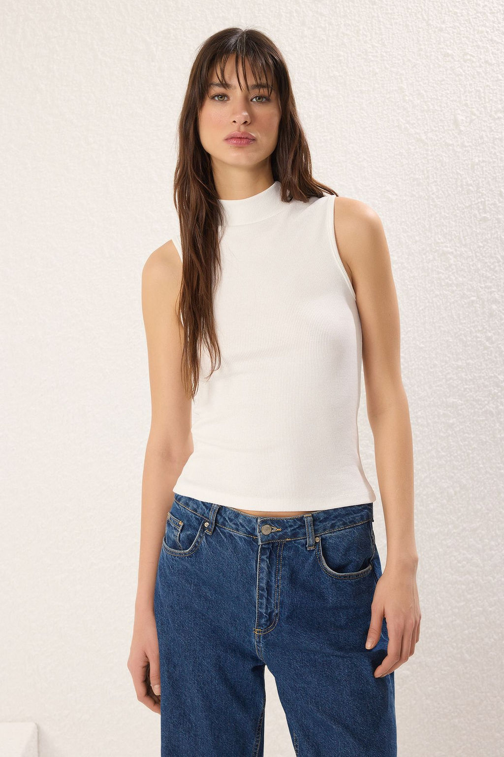 Trendyolmilla Siyah-Antrasit-Ekru 3lu Paket Fitilli Esnek Orme Bluz TWOSS25BZ00441