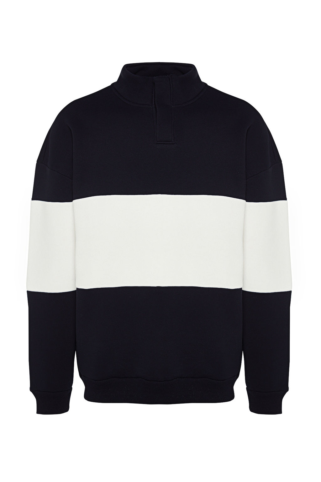 TRENDYOL MAN Siyah Oversize/Genis Kesim C?tc?tl? Renk Ici Polar Pamuklu Sweatshirt TMNAW24SW00160 - Trendyolmilla фото 6