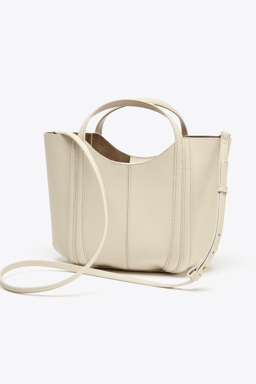 MINI CITY BAG WITH TOPSTITCHING - Zara фото 3