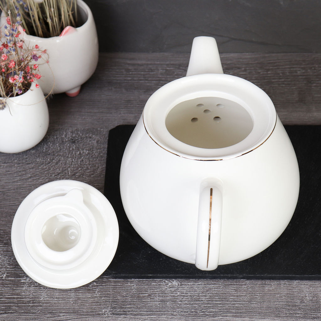 Чайник заварочный 800 мл, Классика форма офис, фарфор, Золотая линия арт. GA5-TPG (736562)