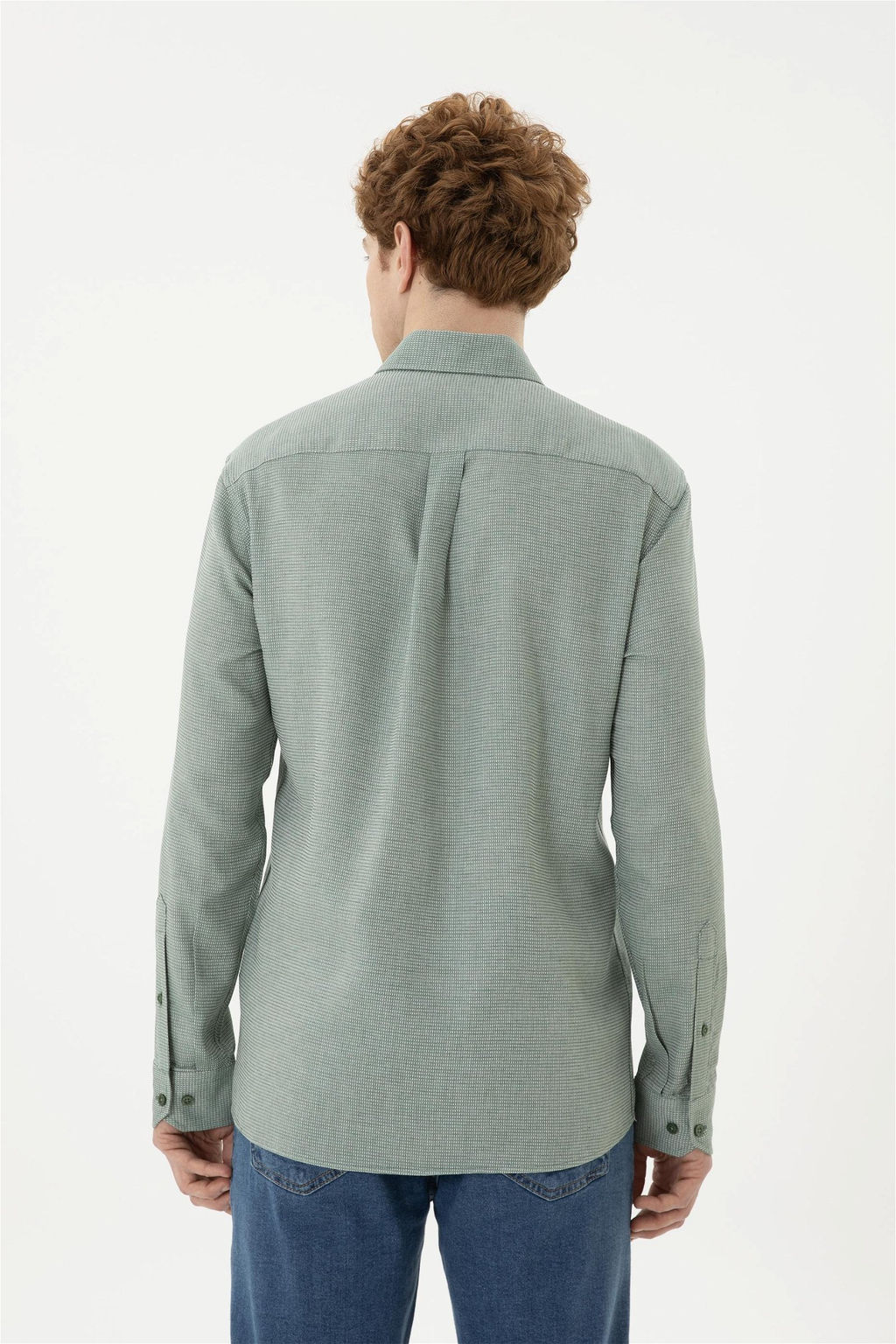 Мужская зеленая рубашка с длинным рукавом - U.s. polo assn фото 5