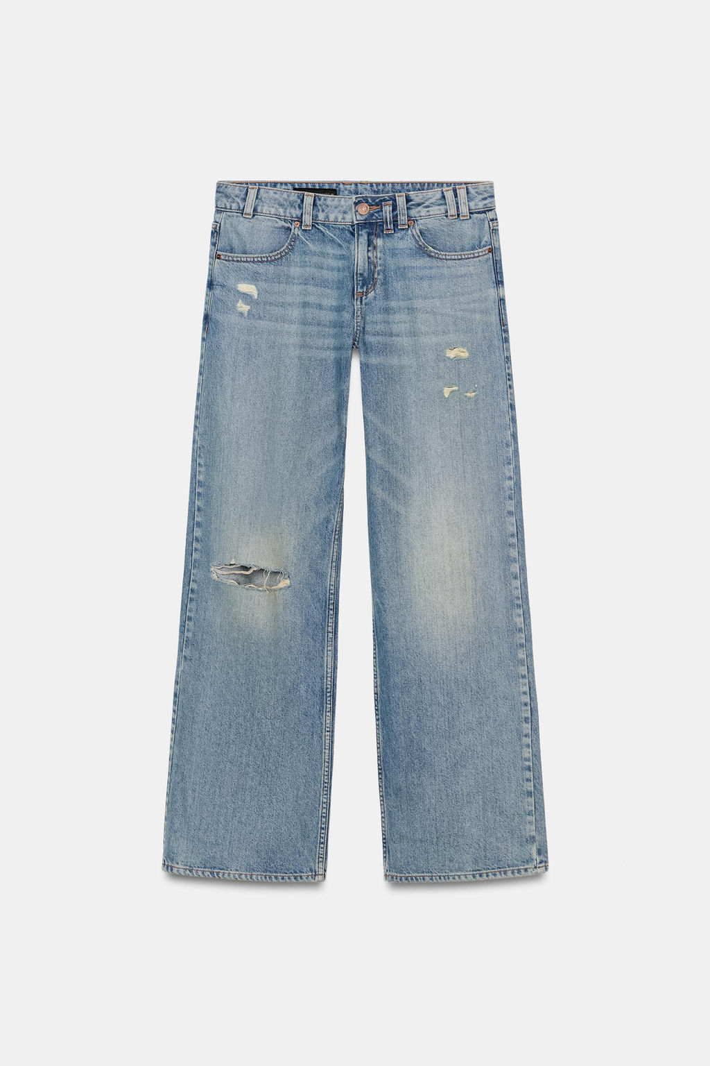 JEANS Z1975 STRAIGHT LOW-RISE RIPPED - Zara фото 20