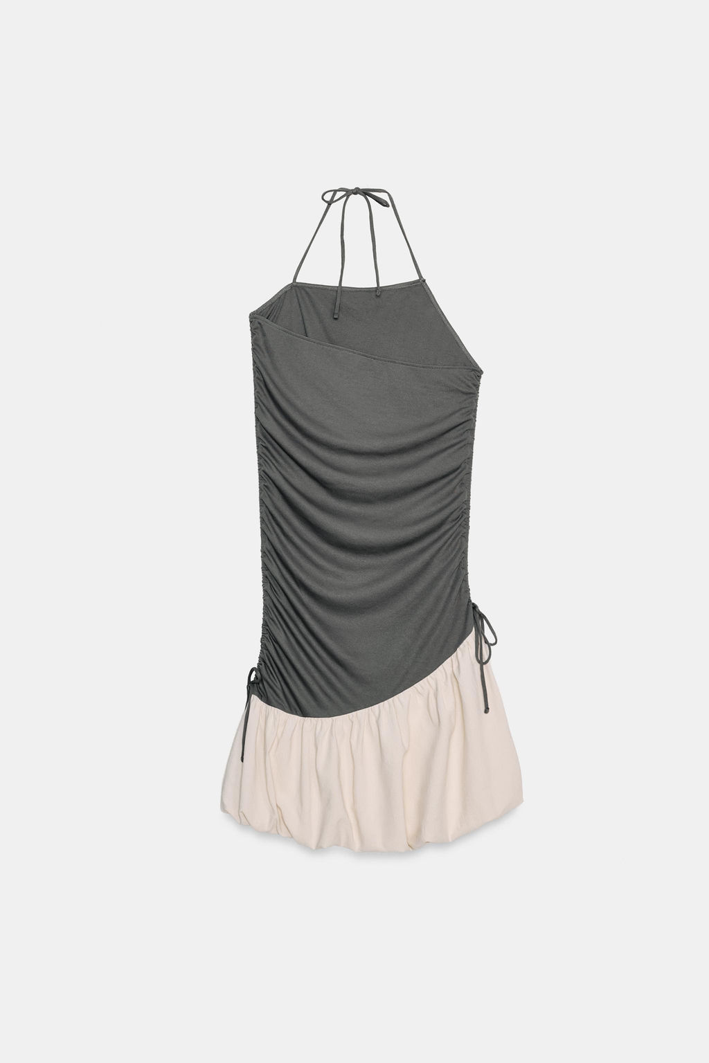 VESTIDO COMBINADO GLOBO / Gris / Beige - Zara фото 5
