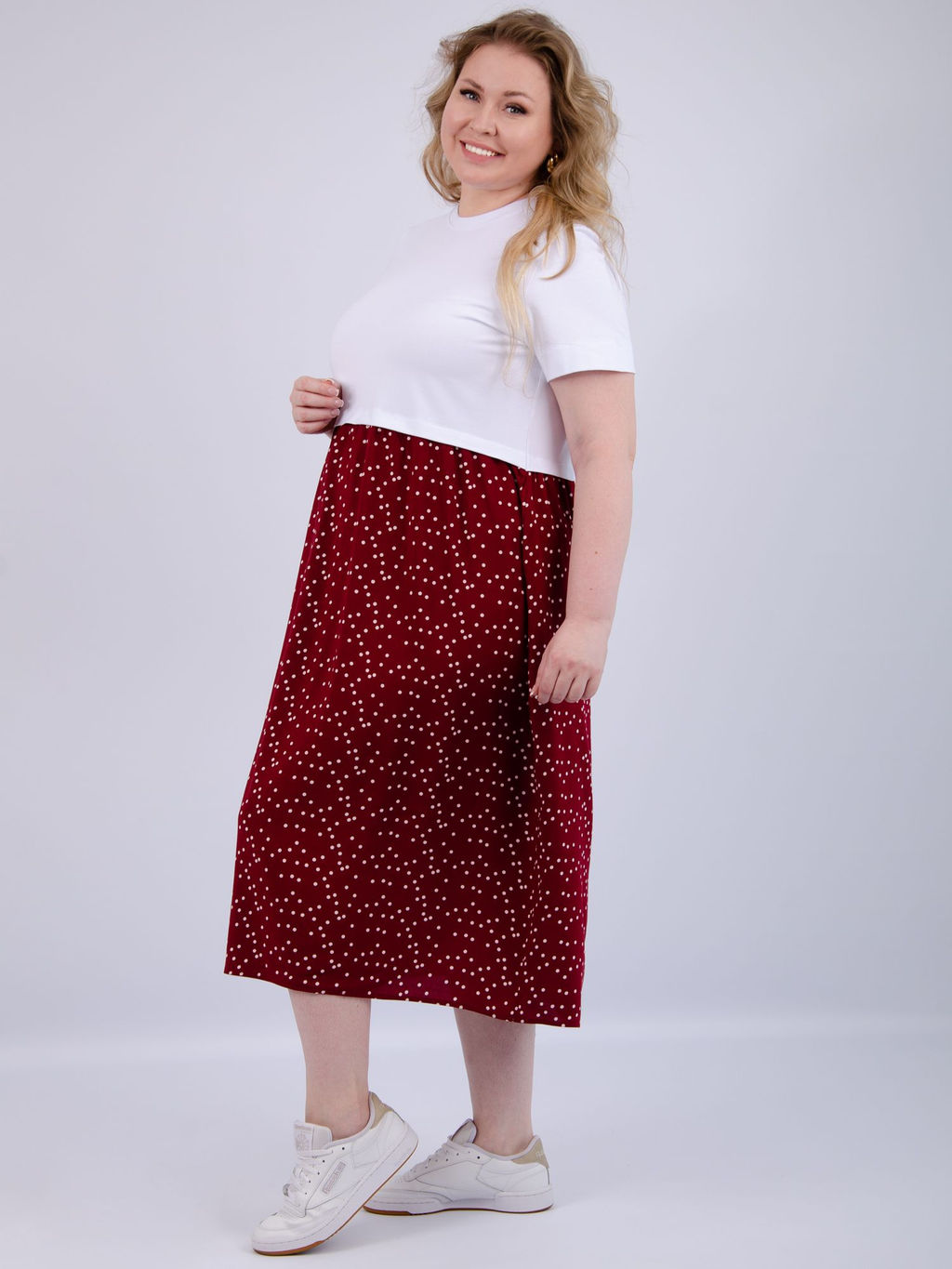 Платье Виттория, вискоза/кулирка До 60 размера - Малина фото 90