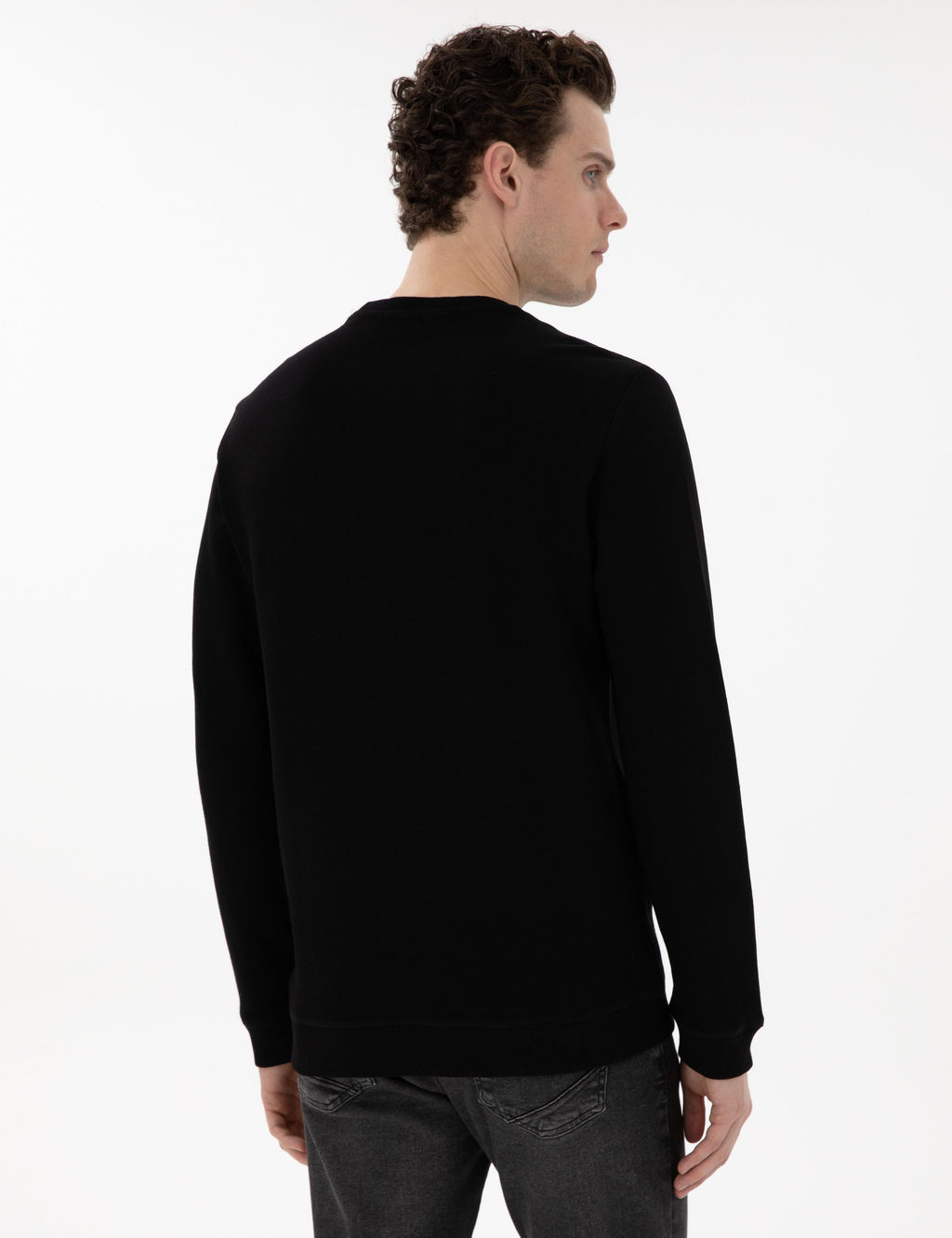Siyah Regular Fit Sweatshirt - Pierre cardin фото 5
