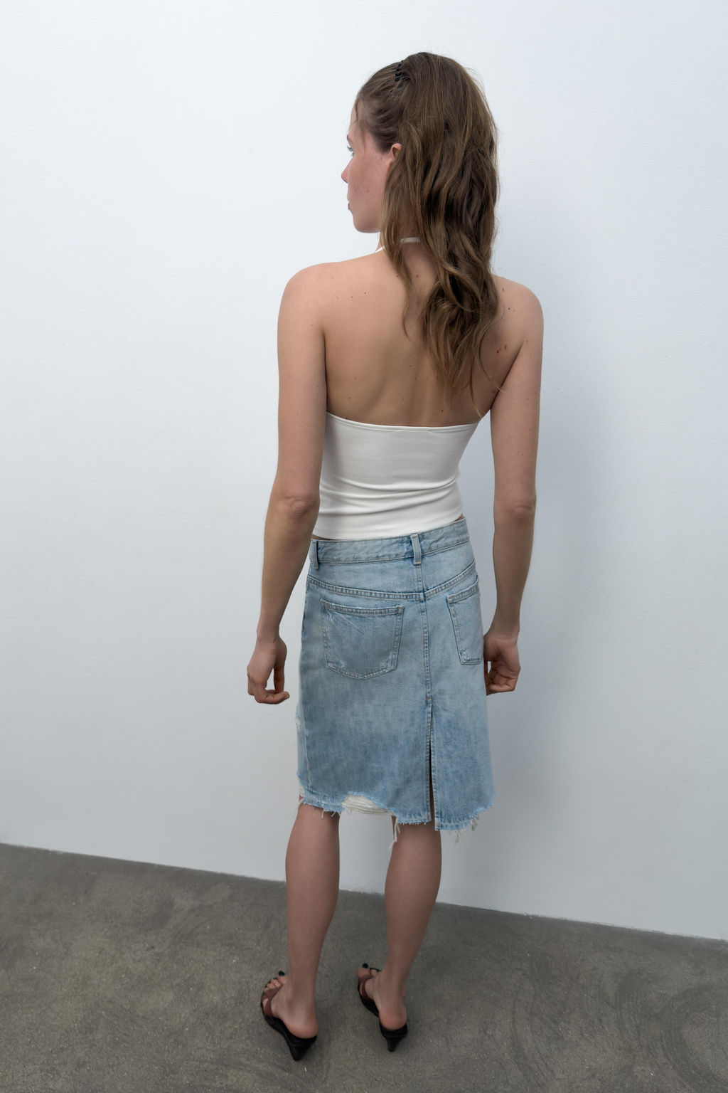 FALDA DENIM TRF ROTOS / Azul claro - Zara фото 5