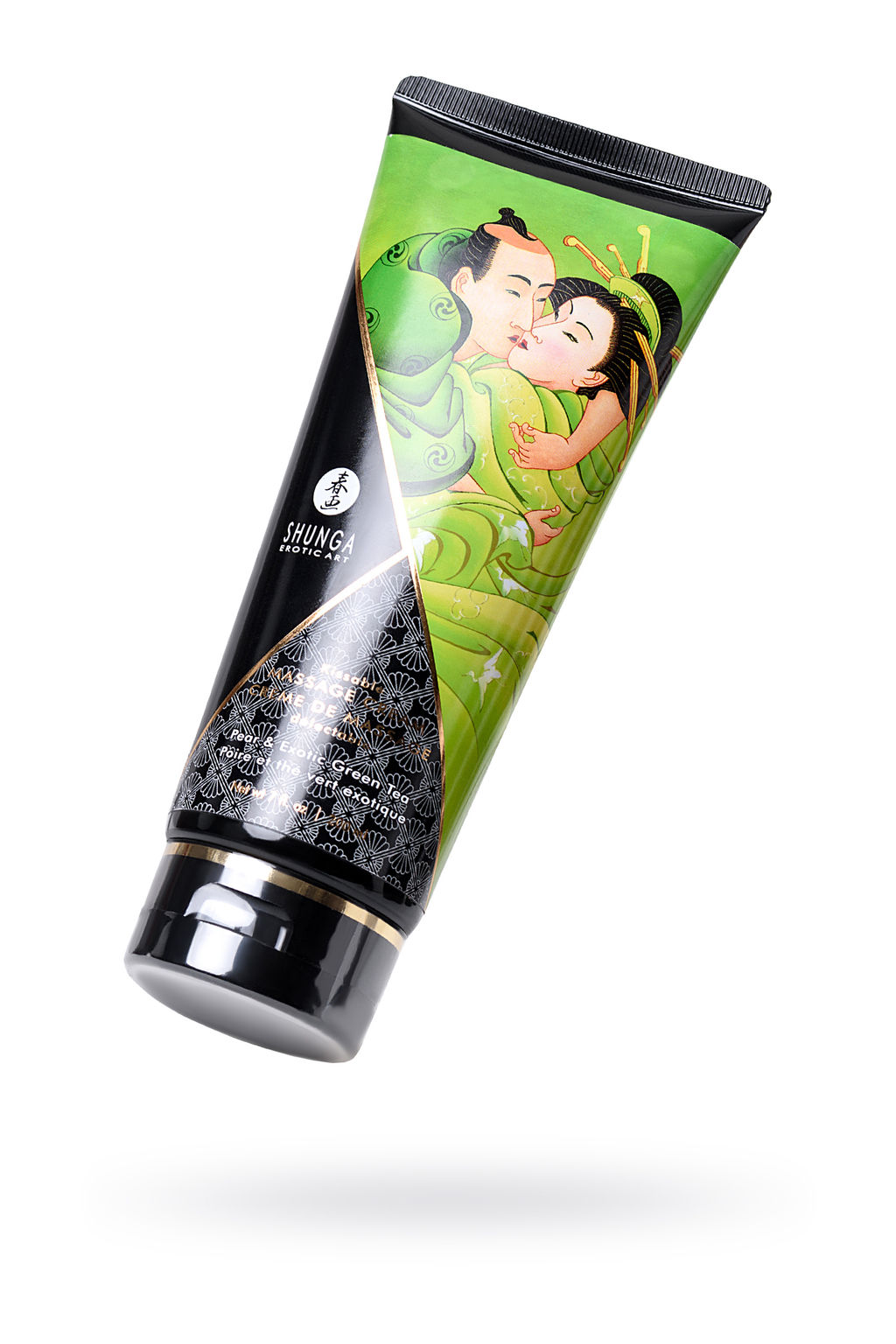 Массажный крем для тела Shunga Груша и зеленый чай (Pear&Exotic Green Tea), съедобный, 200мл