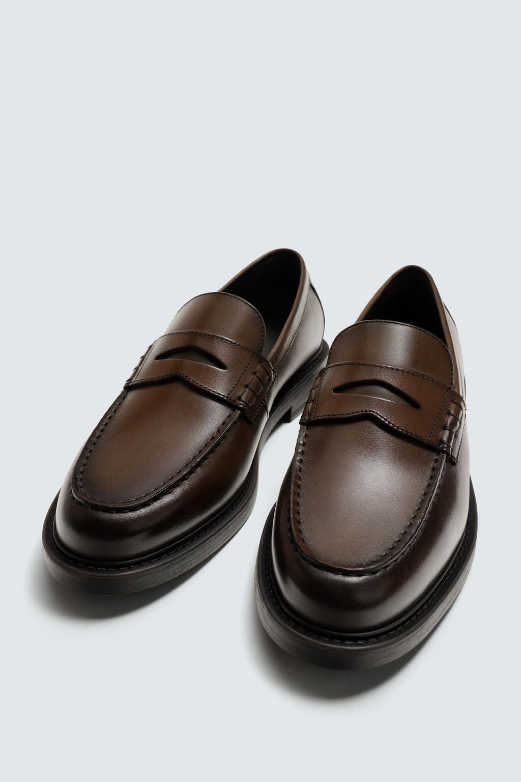LEATHER PENNY LOAFERS - Zara фото 9