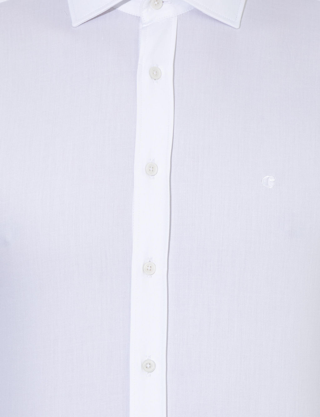 Белая базовая рубашка приталенного кроя с длинным рукавом - Cacharel фото 12