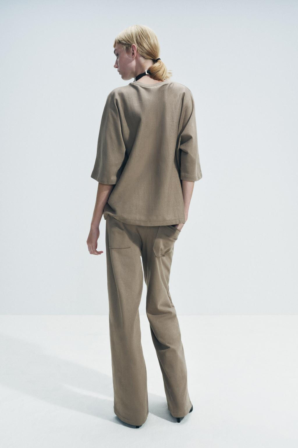 COTTON STRAIGHT-LEG TROUSERS - Zara фото 20