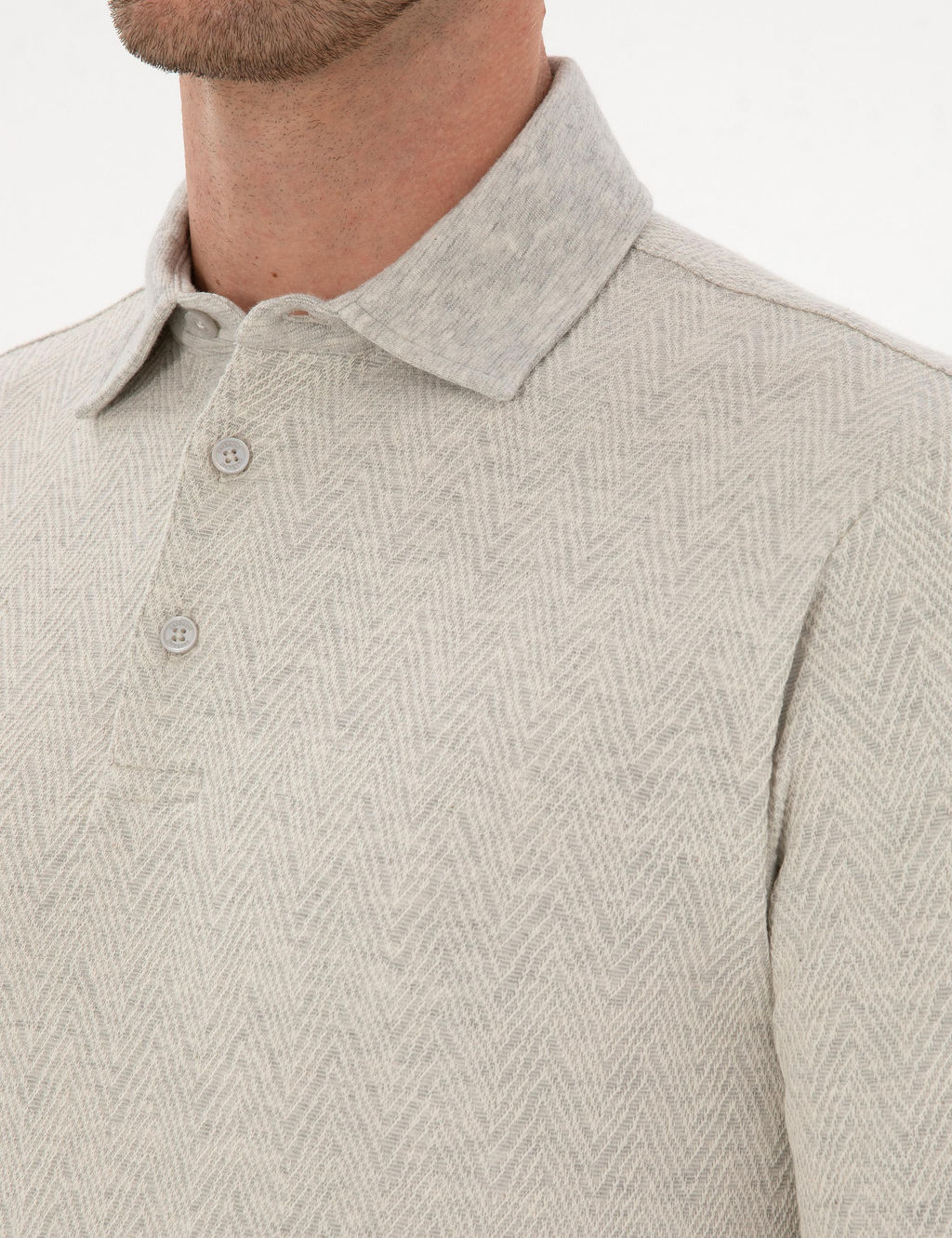 Ta_ Regular Fit Pamuk Kar___ml_ Polo Yaka Sweatshirt