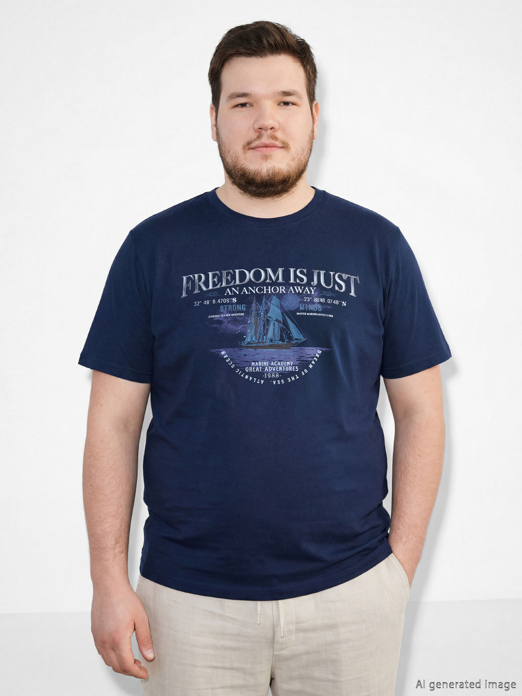 Bisiklet Yaka Bask?l? Penye Erkek Ti??rt