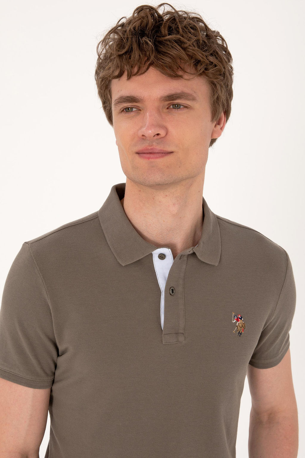 Erkek Slim Fit Polo Yaka Vizon Basic Ti__rt Sepette S_rpriz _ndirim - U.s. polo assn фото 2