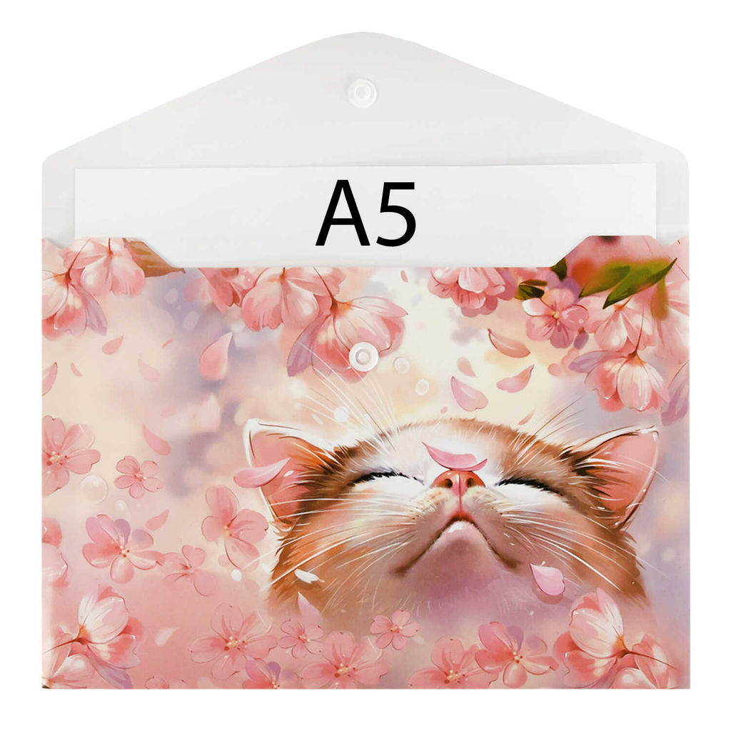 Цена за 2 шт.Папка для школьных тетрадей пластиковая Феникс+, арт. 69016/ 12 ЦВЕТОЧНЫЙ КОТ