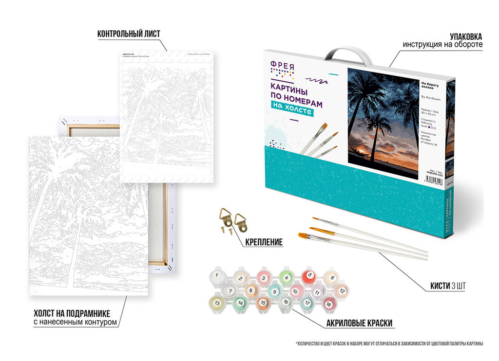 ФРЕЯ PNB/PM-235 Набор для раскрашивания по номерам 40 х 30 см На берегу океана  фото 5