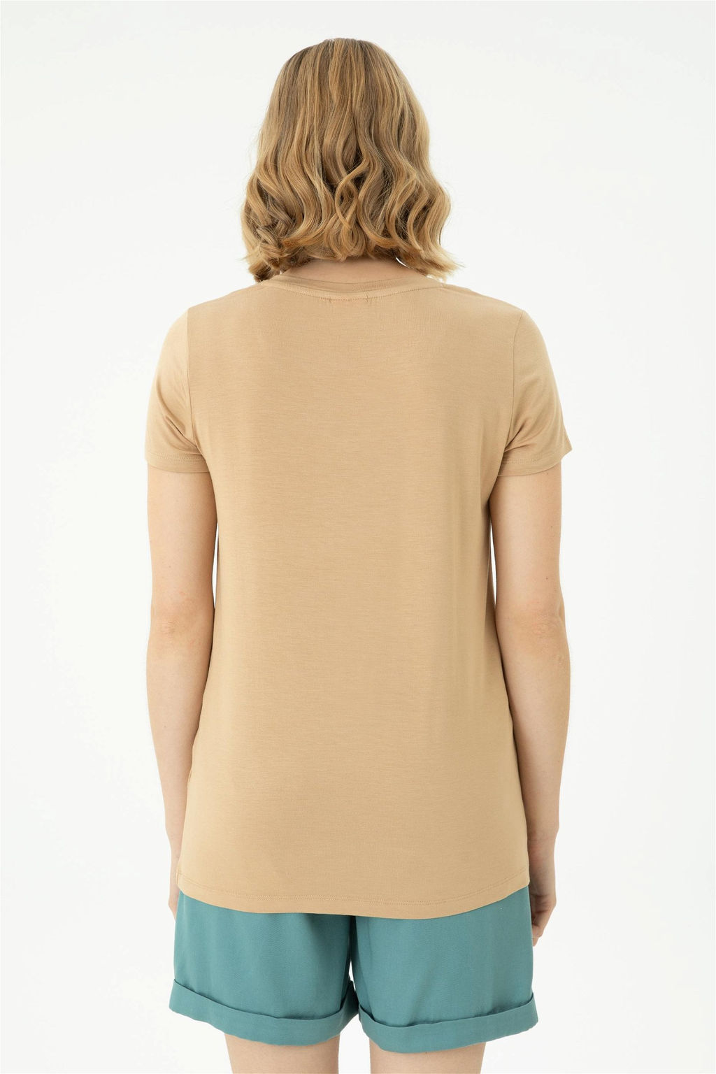 Женская базовая футболка цвета Camel - U.s. polo assn фото 12