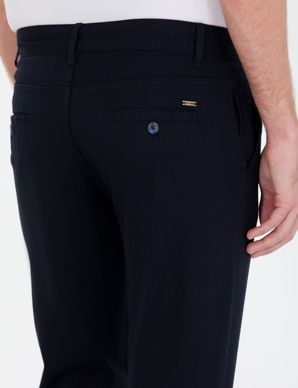 Lacivert Slim Fit Kanvas Pantolon