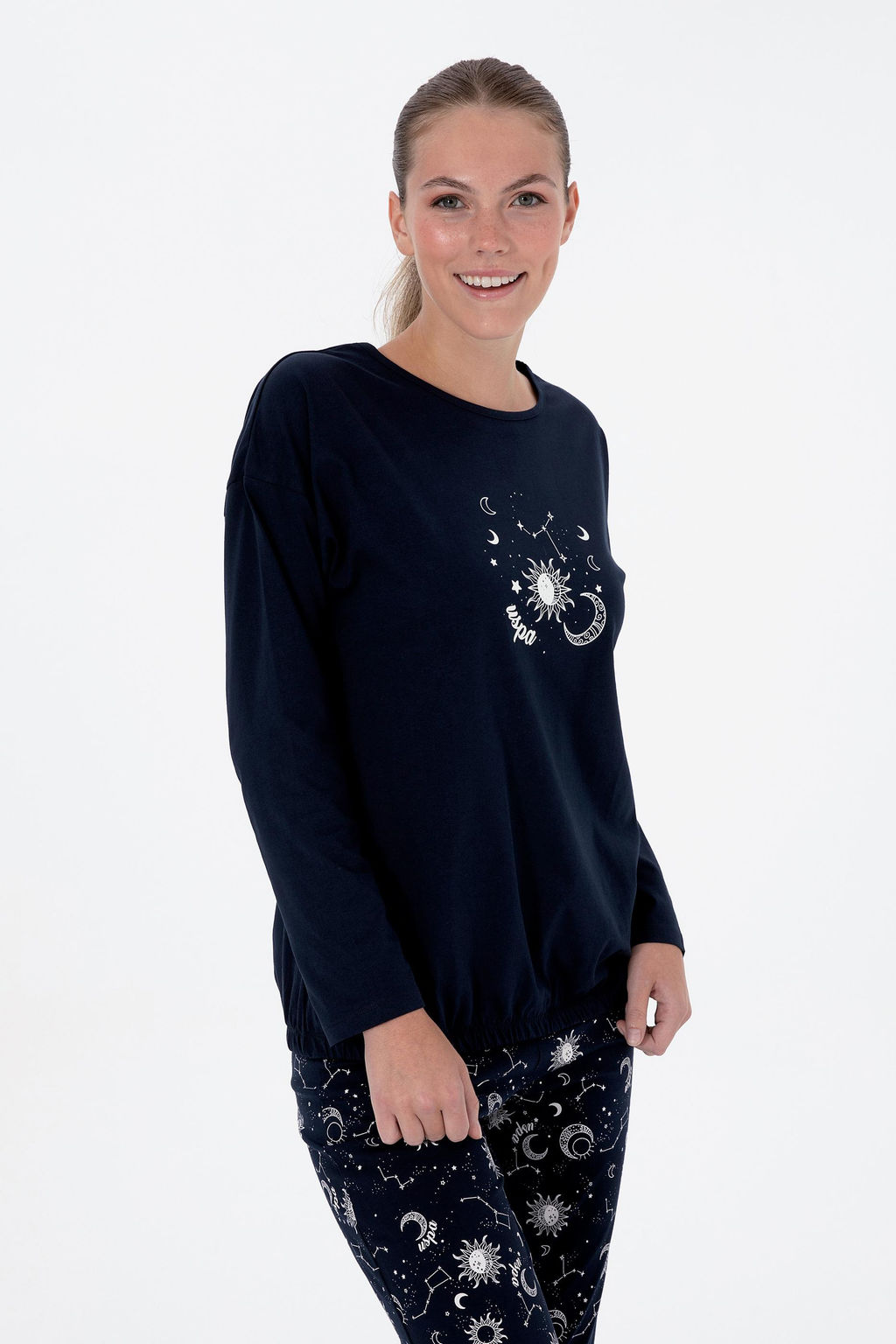 Kad_n Lacivert Pijama Tak_m_ Sepette S_rpriz _ndirim - U.s. polo assn фото 3